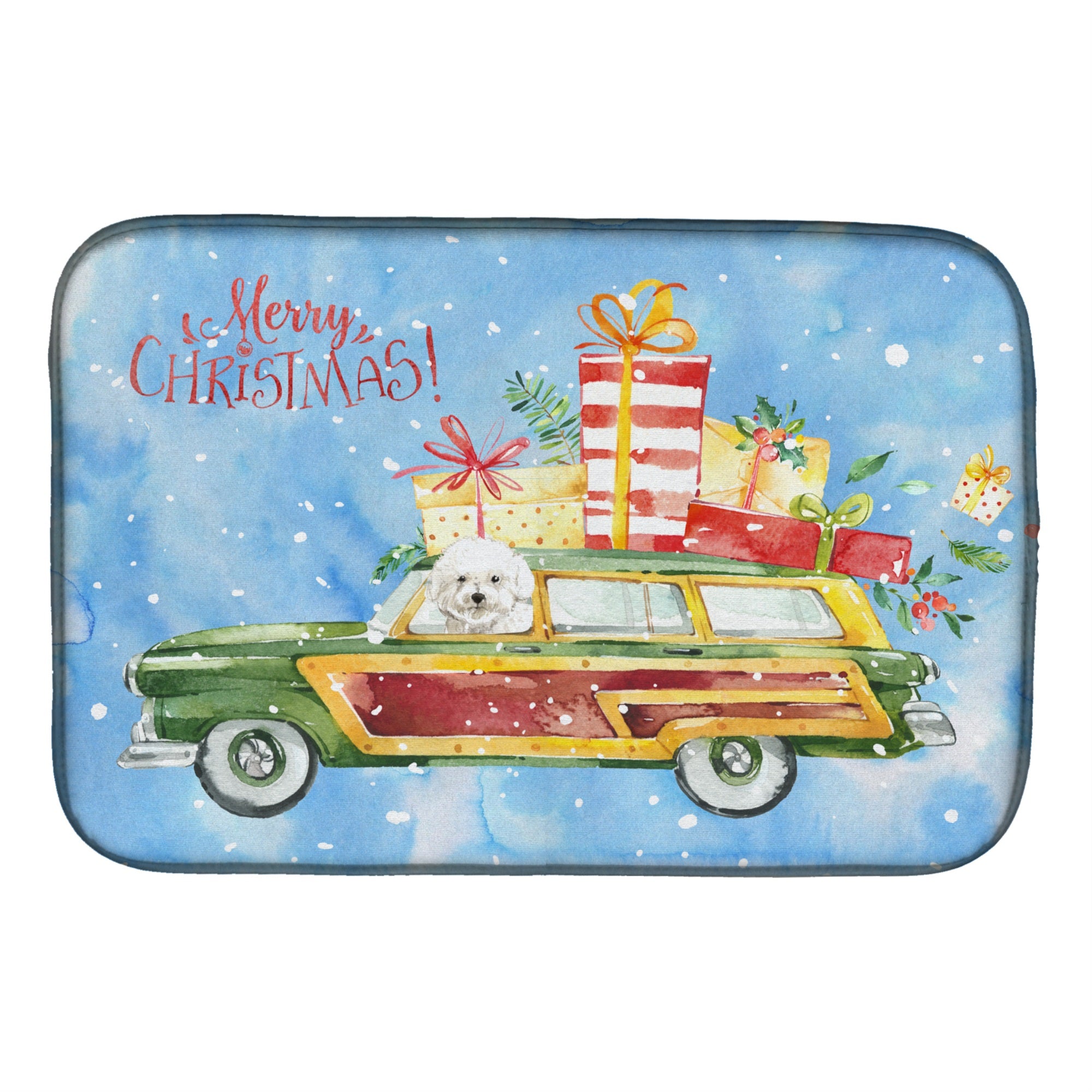 'Caroline'S Treasures Ck2395Ddm Merry Christmas Bichon Fris Dish-Drying-Mats, 14X21, Multicolor''