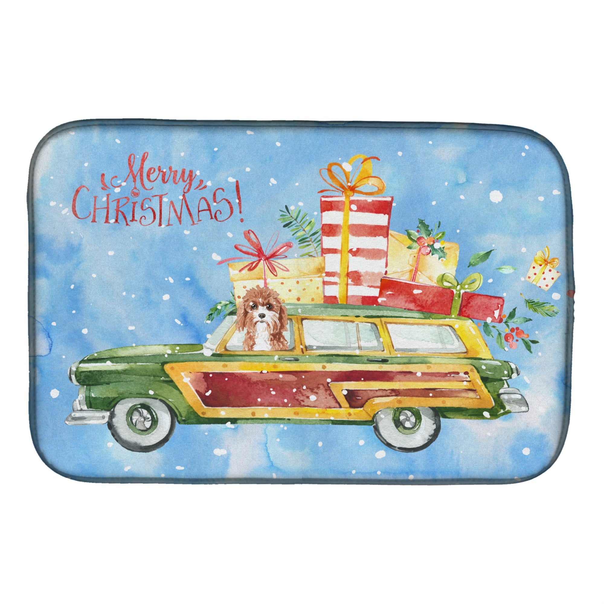 'Caroline'S Treasures Ck2403Ddm Merry Christmas Cavapoo Dish-Drying-Mats, 14X21, Multicolor''