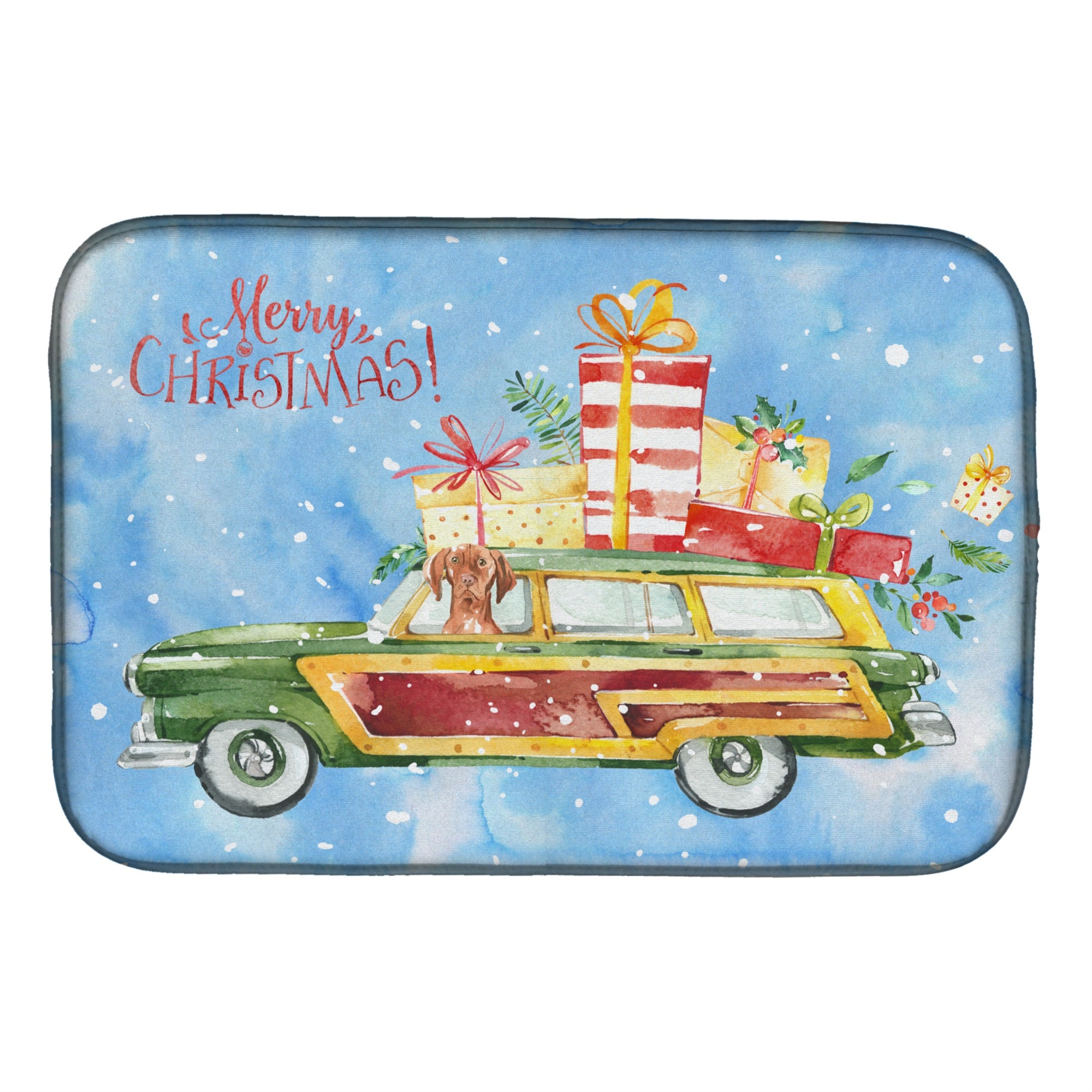 'Caroline'S Treasures Ck2408Ddm Merry Christmas Vizsla Dish-Drying-Mats, 14X21, Multicolor''