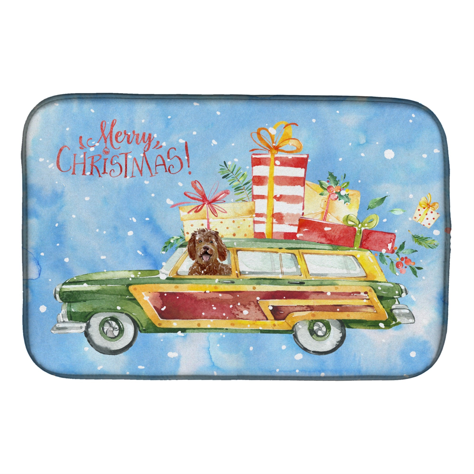 'Caroline'S Treasures Ck2411Ddm Merry Christmas Labradoodle Dish-Drying-Mats, 14X21, Multicolor''