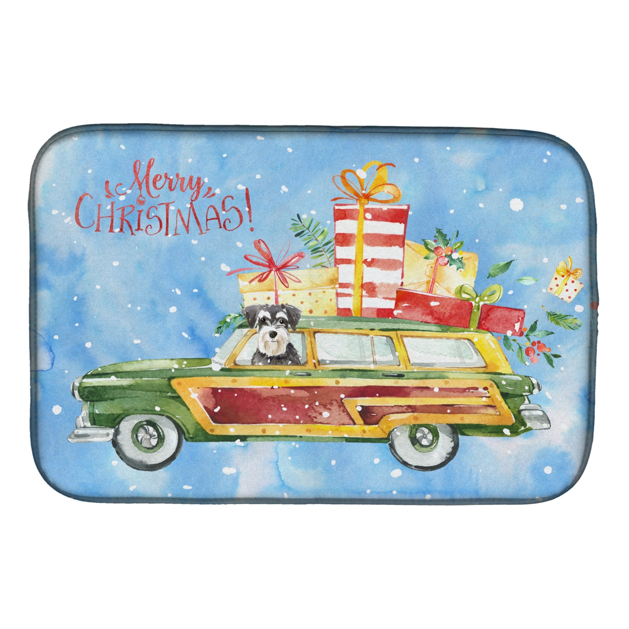 'Caroline'S Treasures Ck2415Ddm Merry Christmas Schnauzer Dish-Drying-Mats, 14X21, Multicolor''