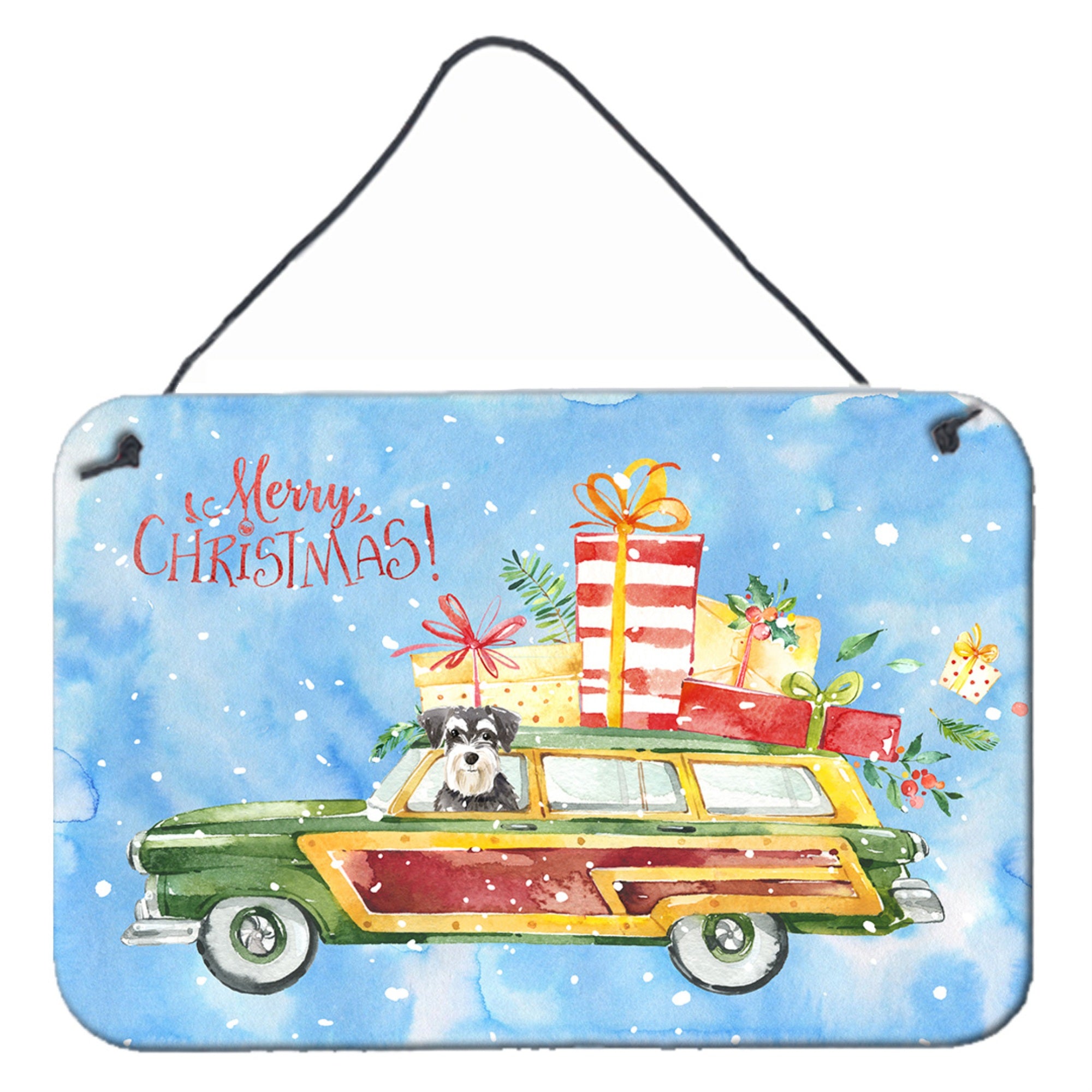 'Caroline'S Treasures Merry Christmas Schnauzer Door Hanging Prints Wall-Decor, Multicolor''