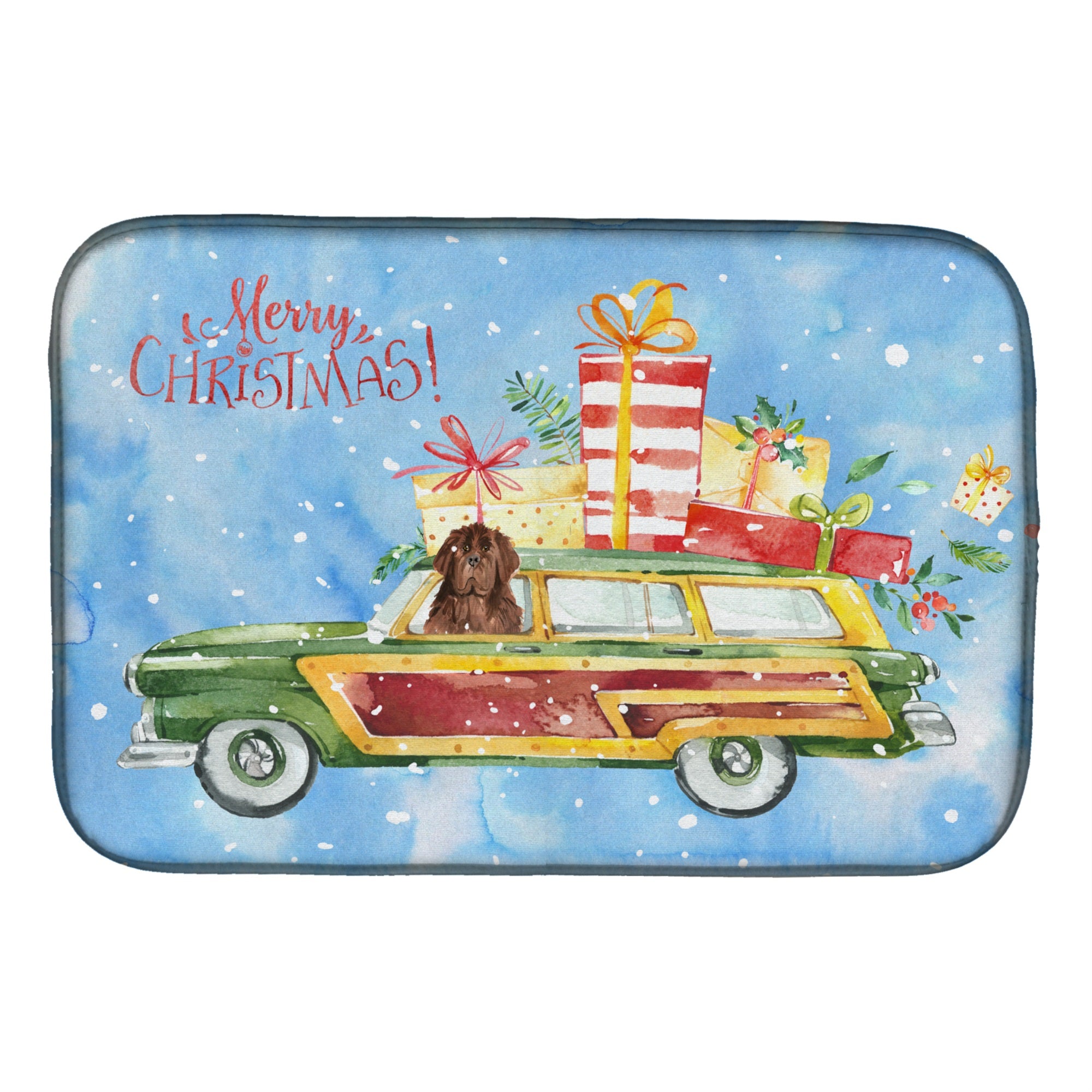 'Caroline'S Treasures Ck2416Ddm Merry Christmas Newfoundland Dish-Drying-Mats, 14X21, Multicolor''