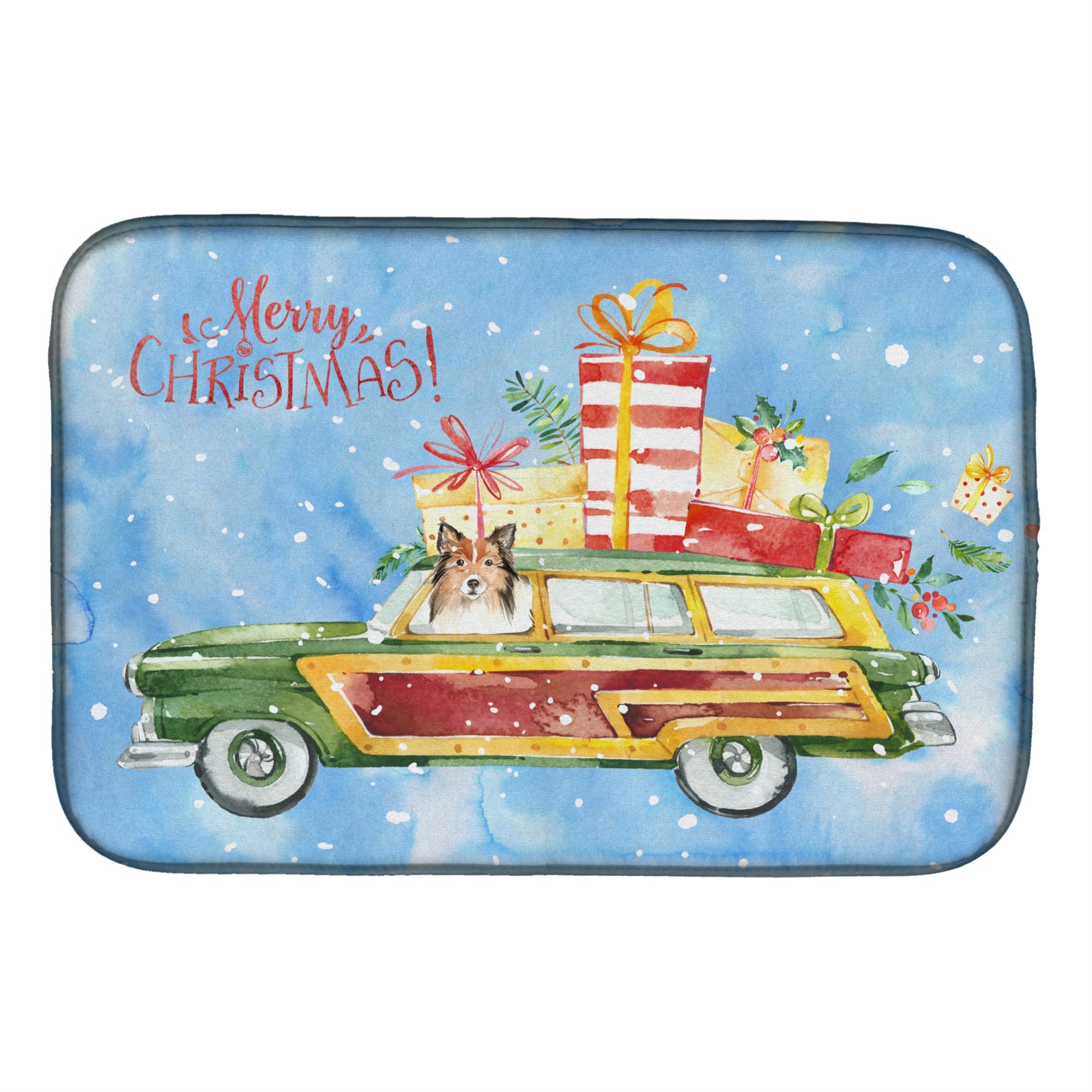 'Caroline'S Treasures Ck2421Ddm Merry Christmas Sheltie Dish-Drying-Mats, 14X21, Multicolor''
