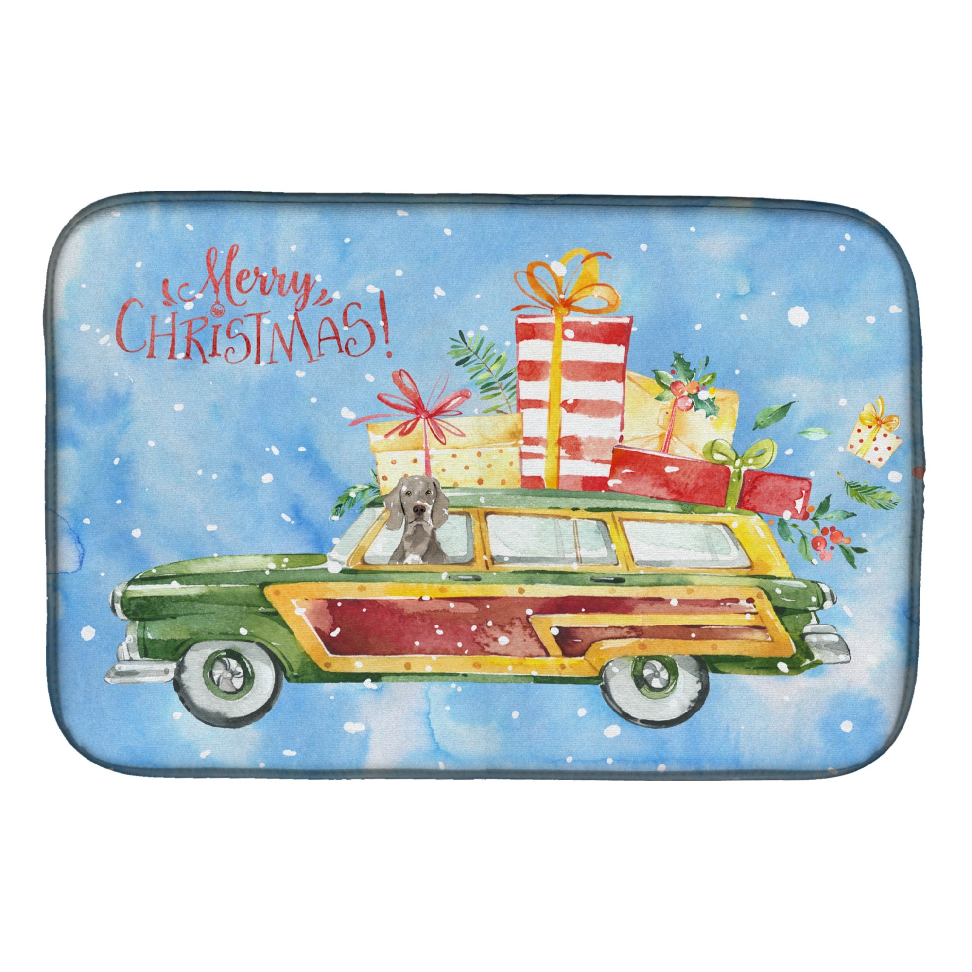 'Caroline'S Treasures Ck2426Ddm Merry Christmas Weimaraner Dish-Drying-Mats, 14X21, Multicolor''