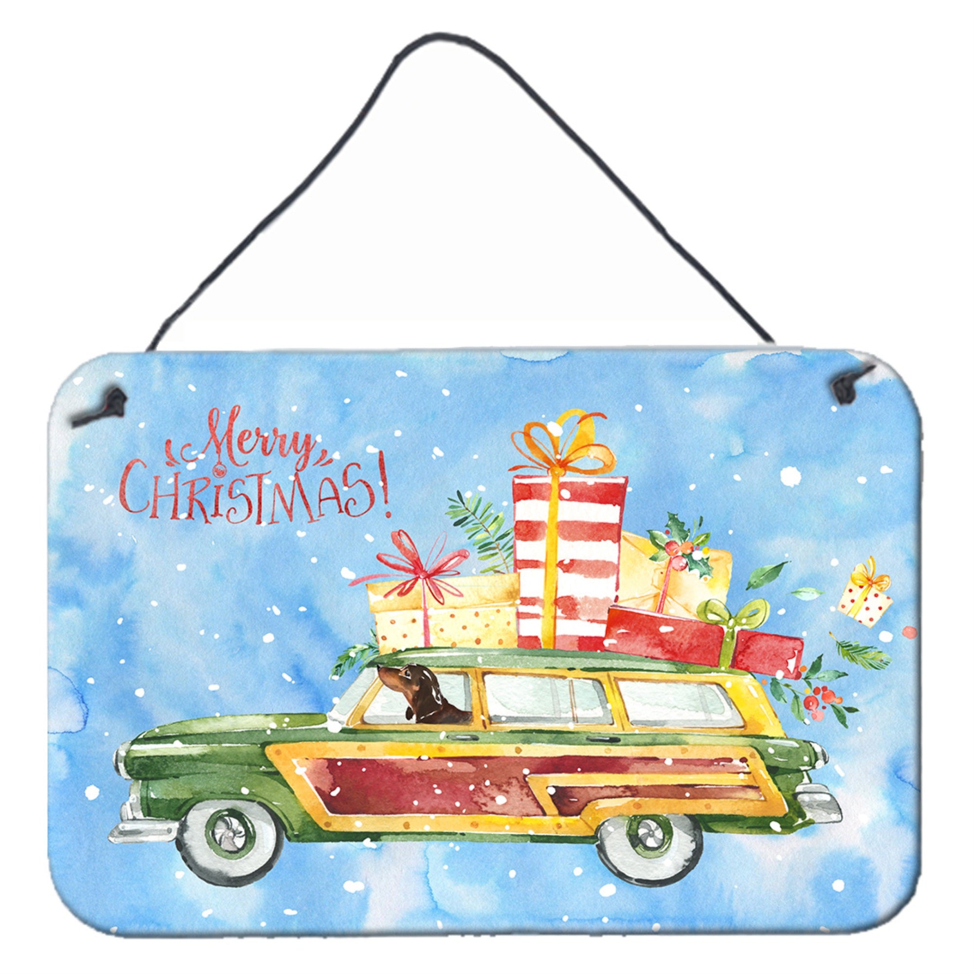 'Caroline'S Treasures Merry Christmas Dachshund Door Hanging Prints Wall-Decor, Multicolor''