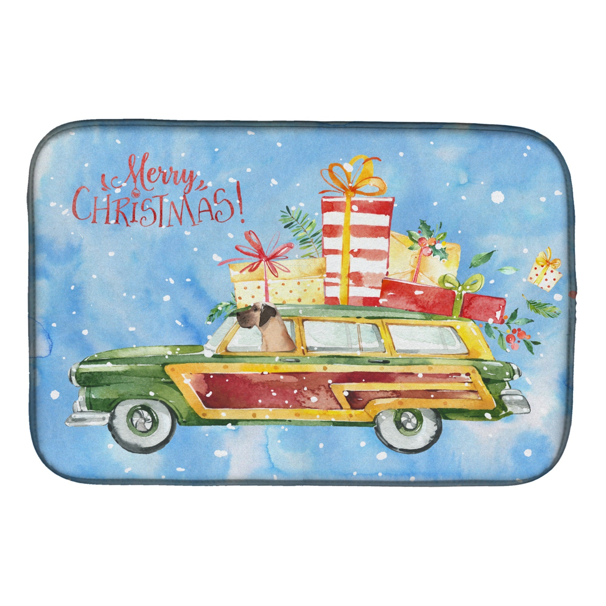 'Caroline'S Treasures Ck2456Ddm Merry Christmas Dane Dish-Drying-Mats, 14X21, Multicolor''