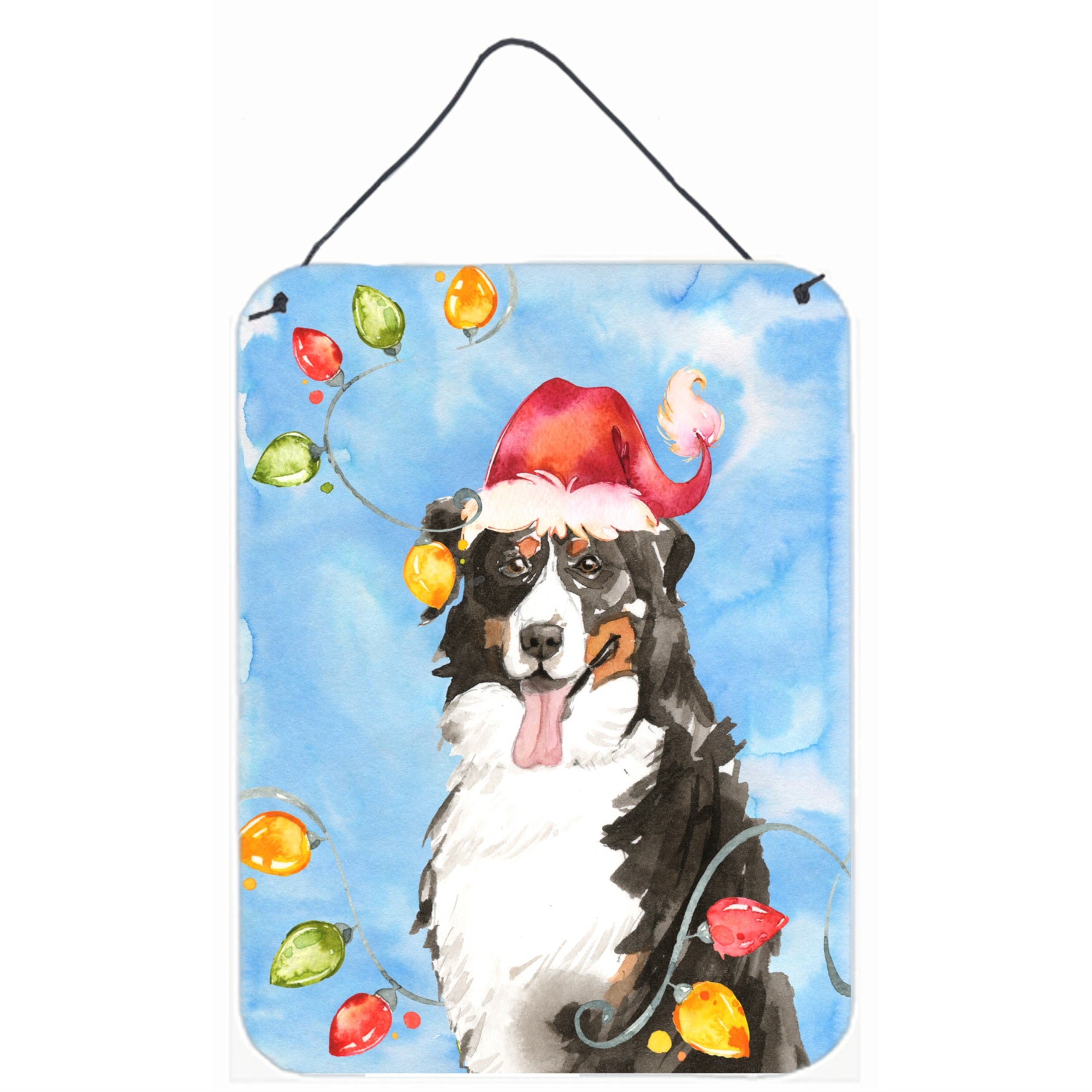 'Caroline'S Treasures Christmas Lights Bernese Mountain Dog Door Hanging Prints Wall-Decor, Multicolor''