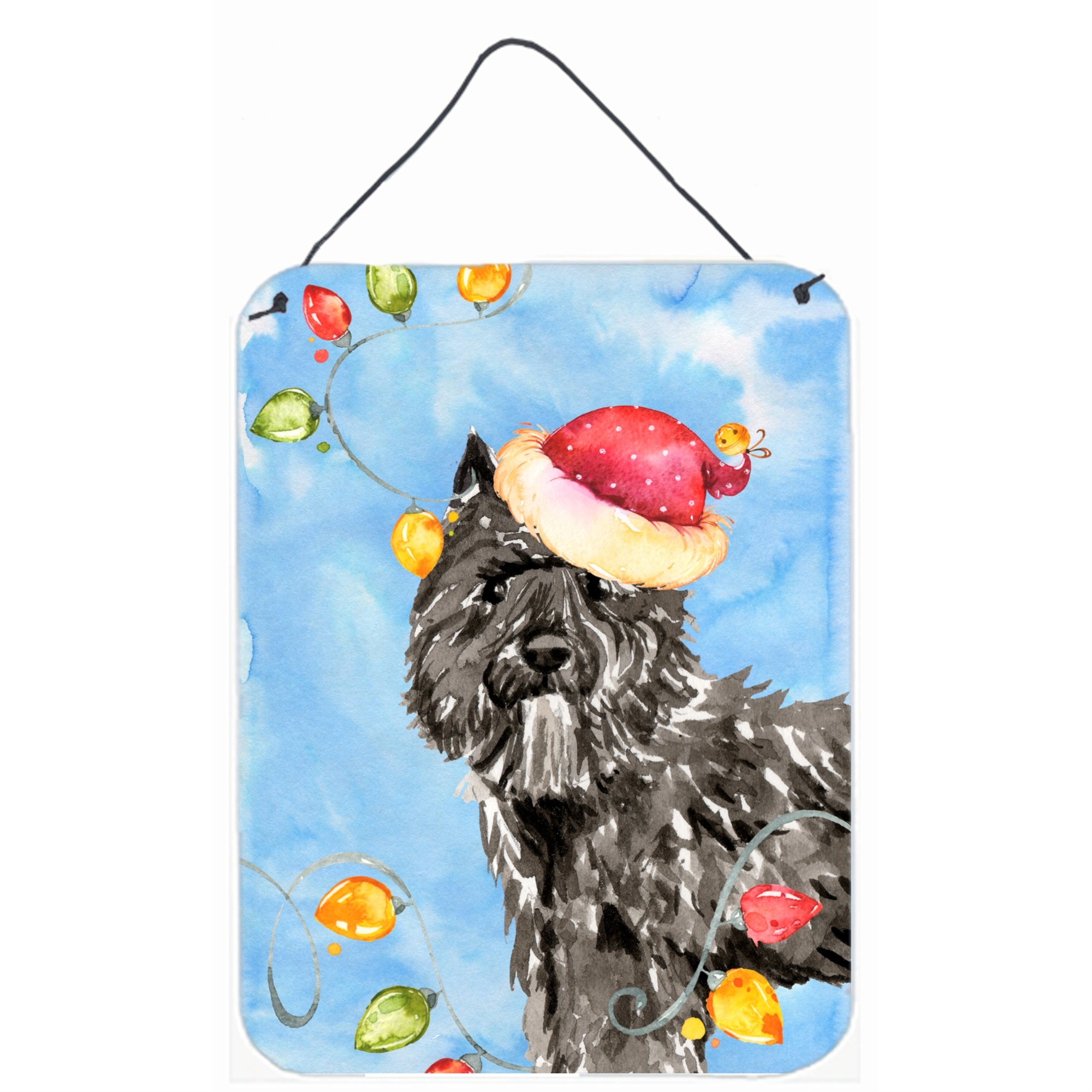 'Caroline'S Treasures Christmas Lights Bouvier Des Flandres Door Hanging Prints Wall-Decor, Multicolor''
