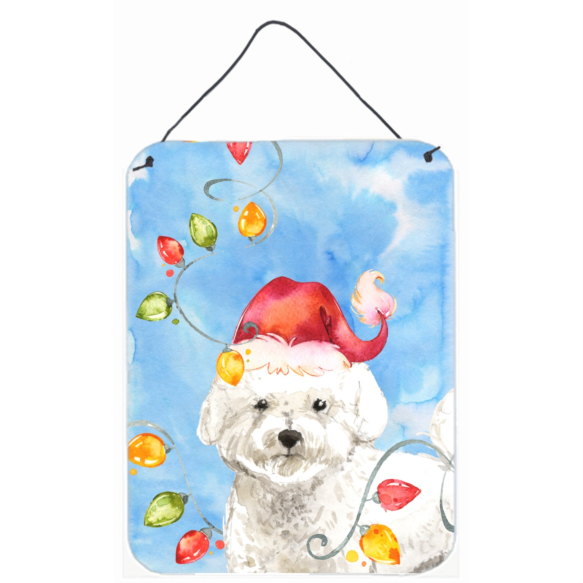 'Caroline'S Treasures Christmas Lights Bichon Frise Door Hanging Prints Wall-Decor, Multicolor''
