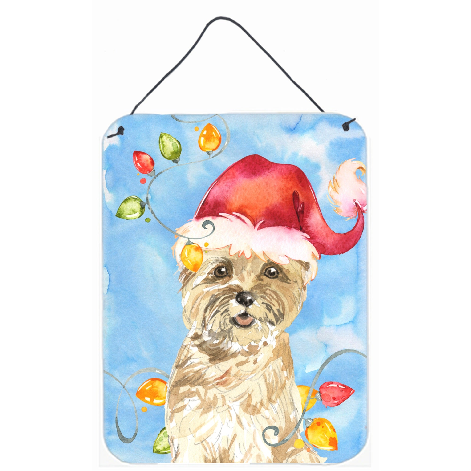 'Caroline'S Treasures Christmas Lights Cairn Terrier Door Hanging Prints Wall-Decor, Multicolor''