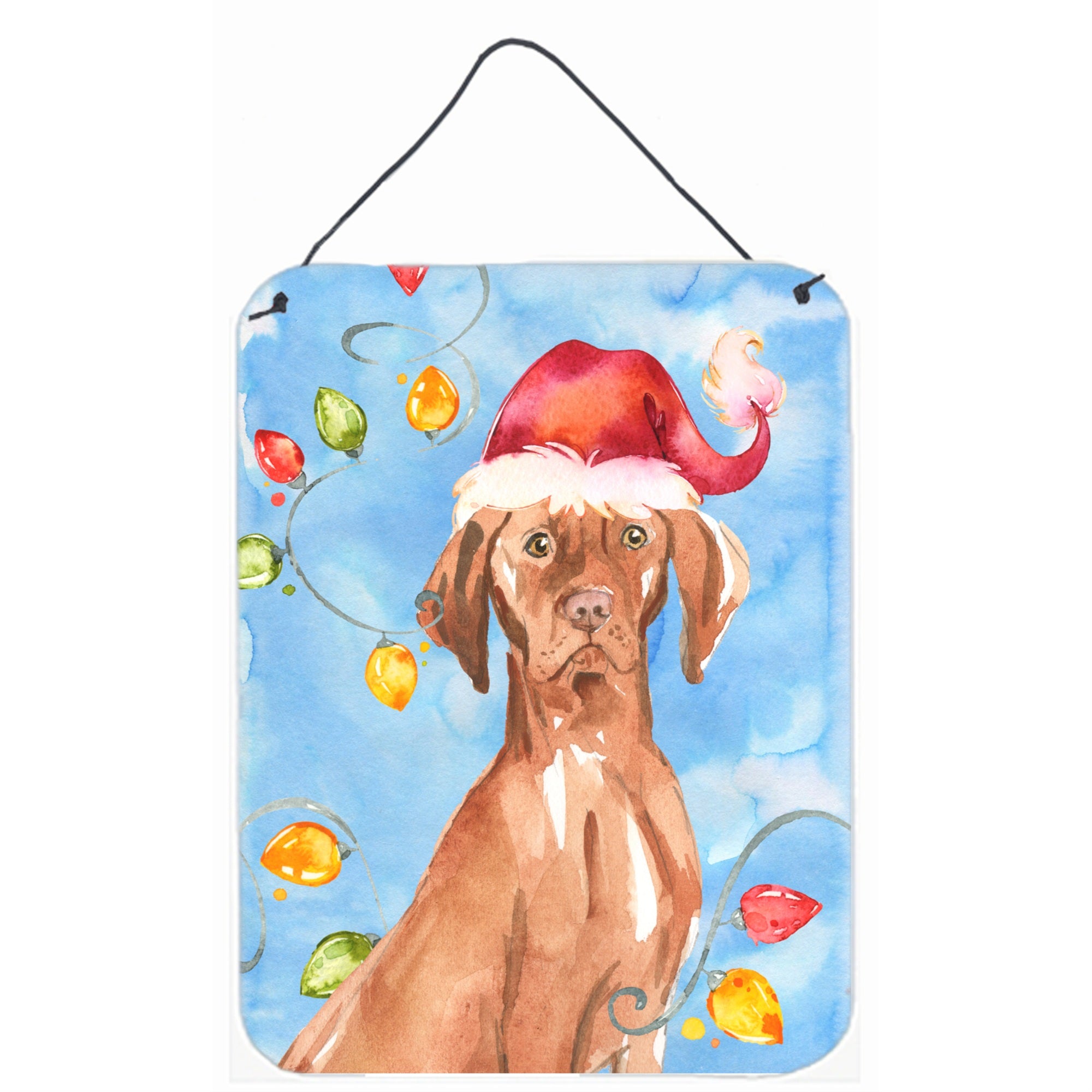 'Caroline'S Treasures Christmas Lights Vizsla Door Hanging Prints Wall-Decor, Multicolor''