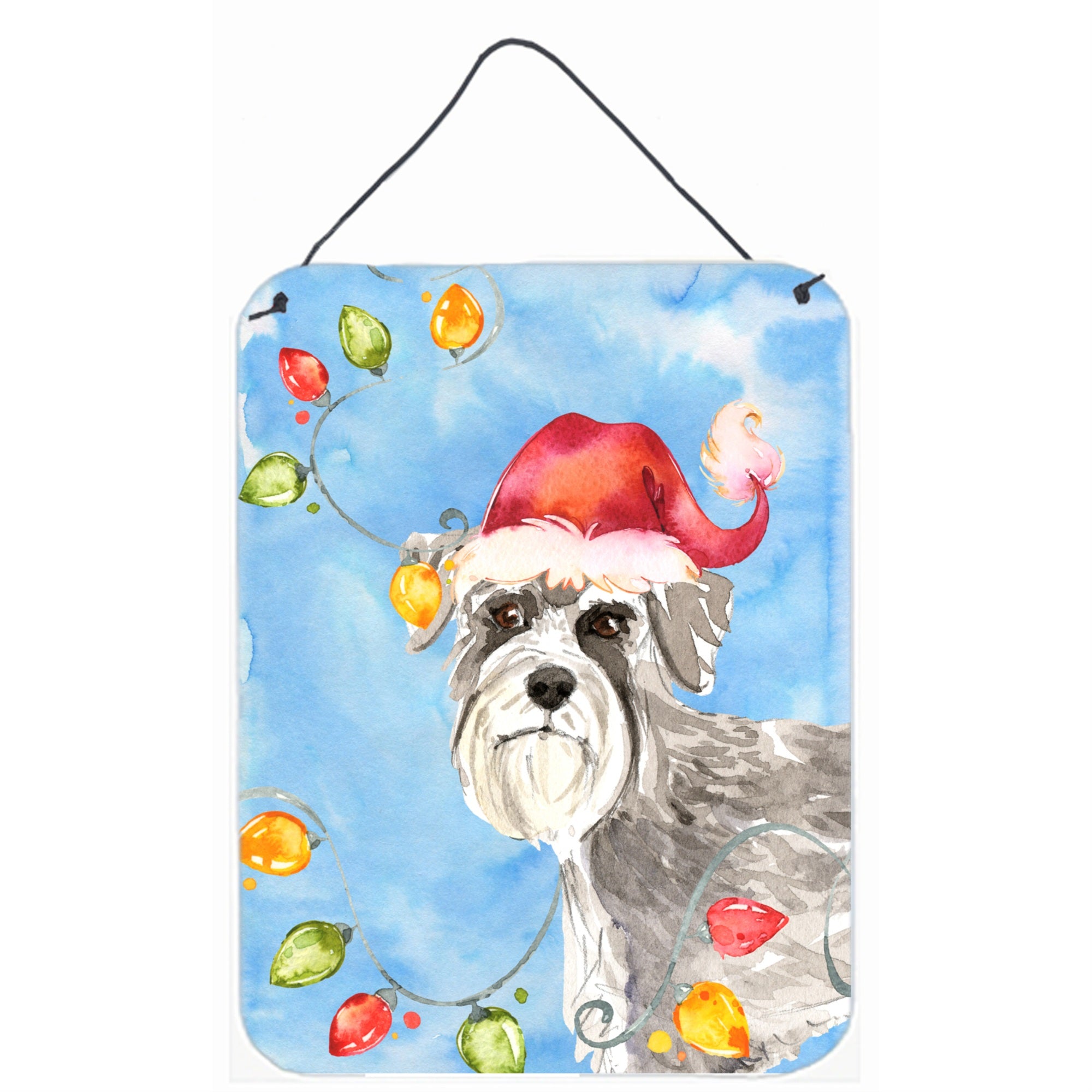 'Caroline'S Treasures Christmas Lights Schnauzer #2 Door Hanging Prints Wall-Decor, Multicolor''