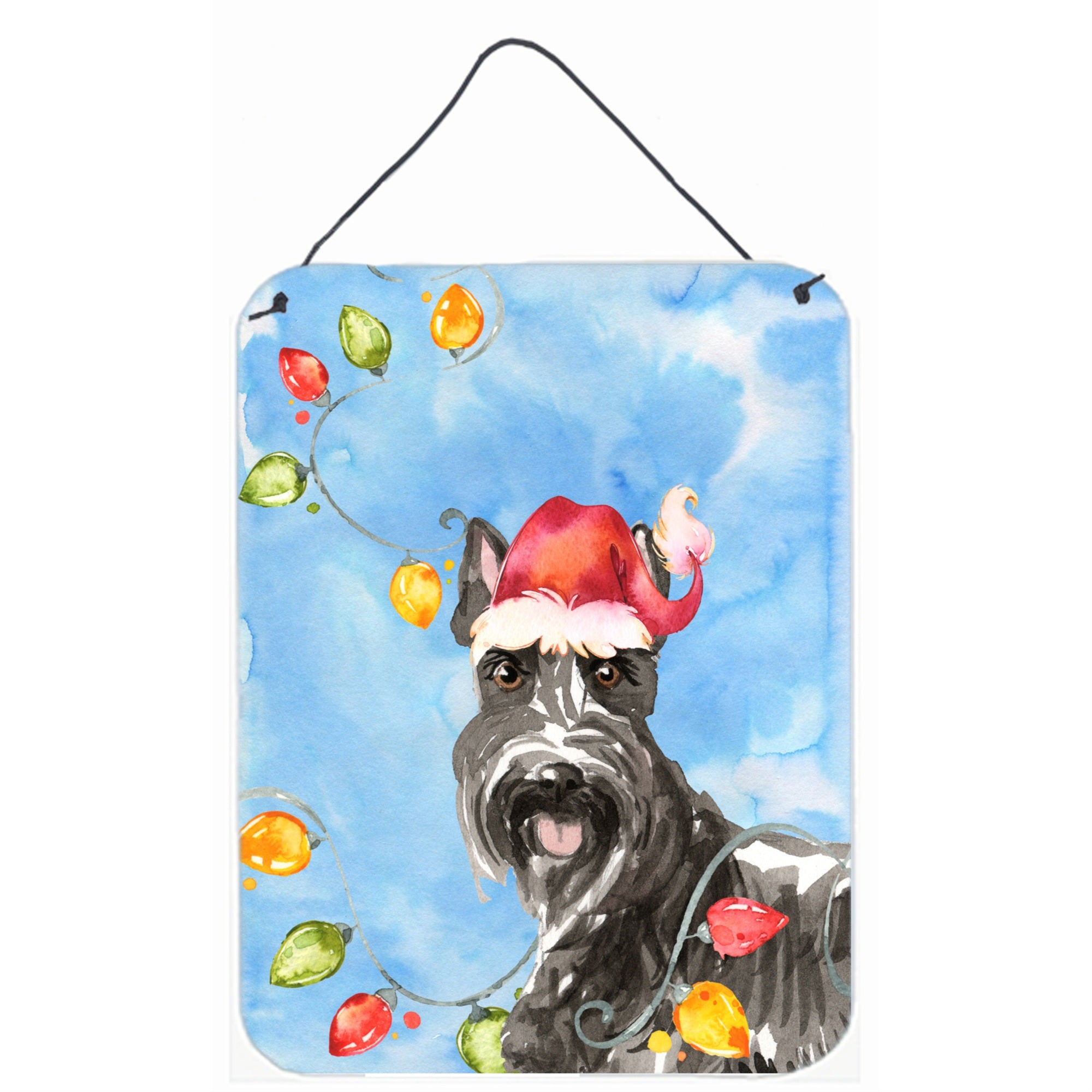 'Caroline'S Treasures Christmas Lights Scottish Terrier Door Hanging Prints Wall-Decor, Multicolor''