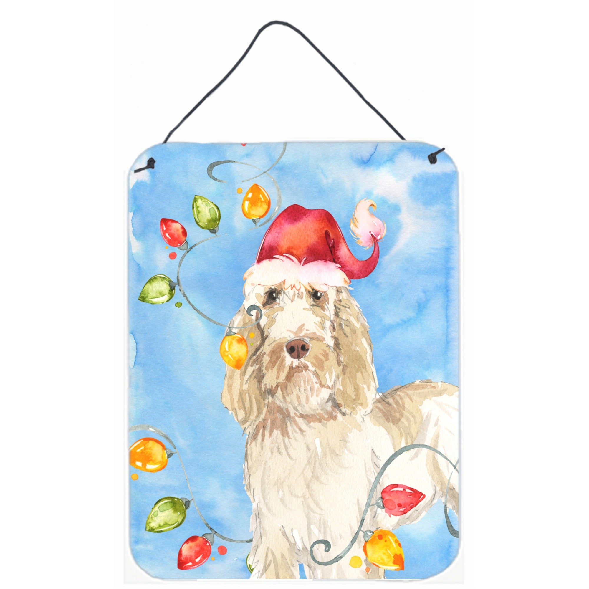 'Caroline'S Treasures Christmas Lights Spinone Italiano Door Hanging Prints Wall-Decor, Multicolor''