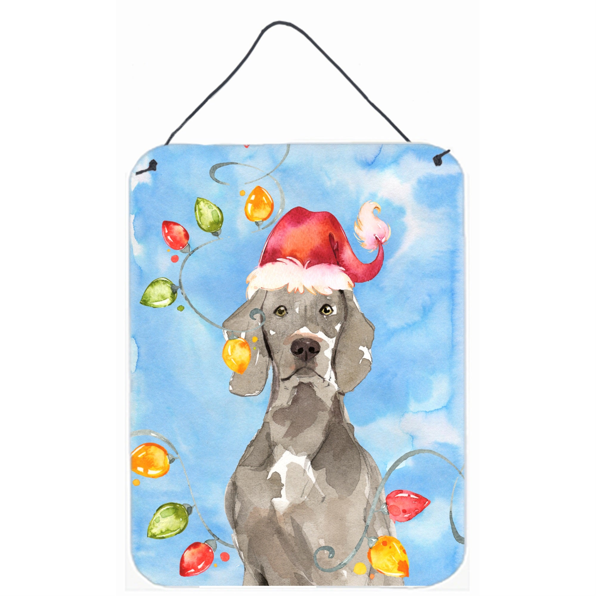 'Caroline'S Treasures Christmas Lights Weimaraner Door Hanging Prints Wall-Decor, Multicolor''