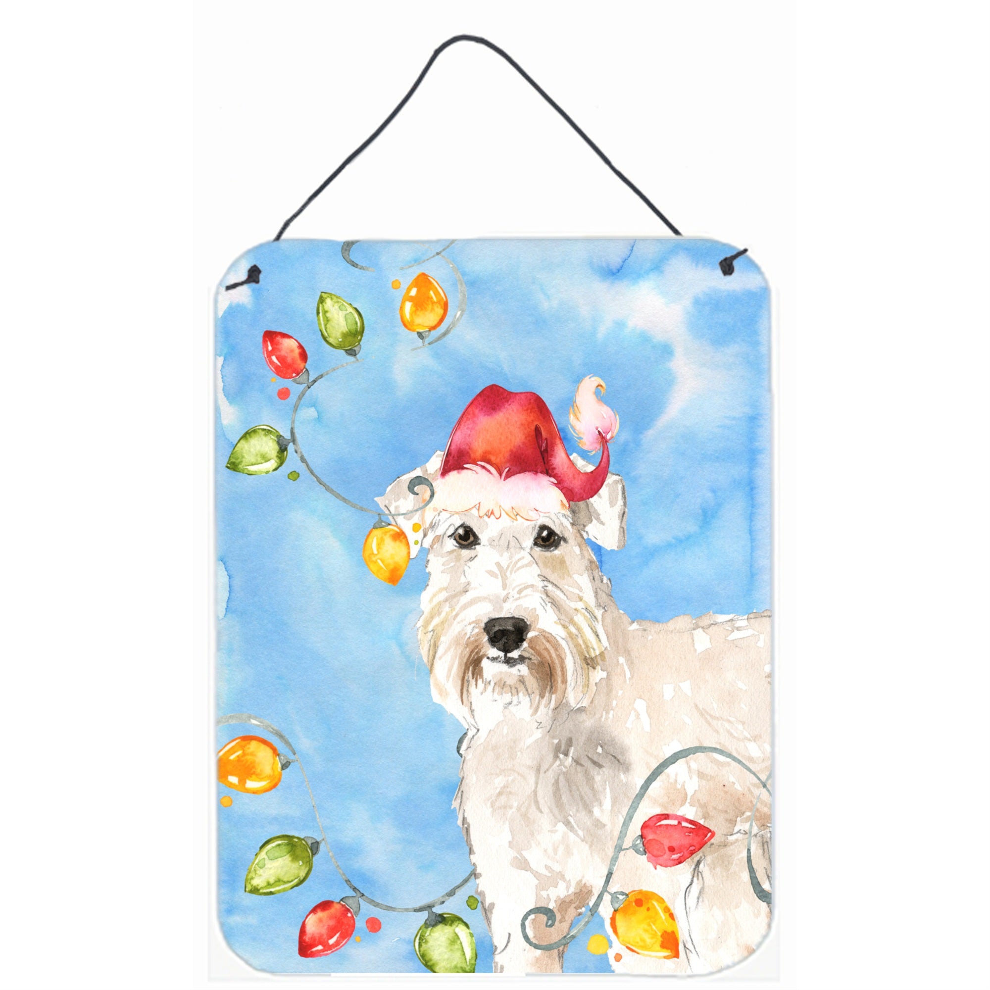 'Caroline'S Treasures Christmas Lights Wheaten Terrier Door Hanging Prints Wall-Decor, Multicolor''