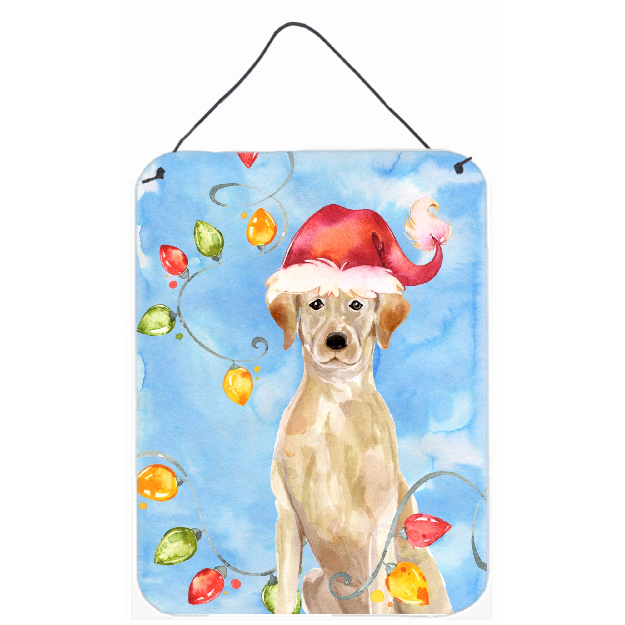 Caroline'S Treasures Christmas Lights Yellow Labrador Retriever Door Hanging Prints Wall-Decor