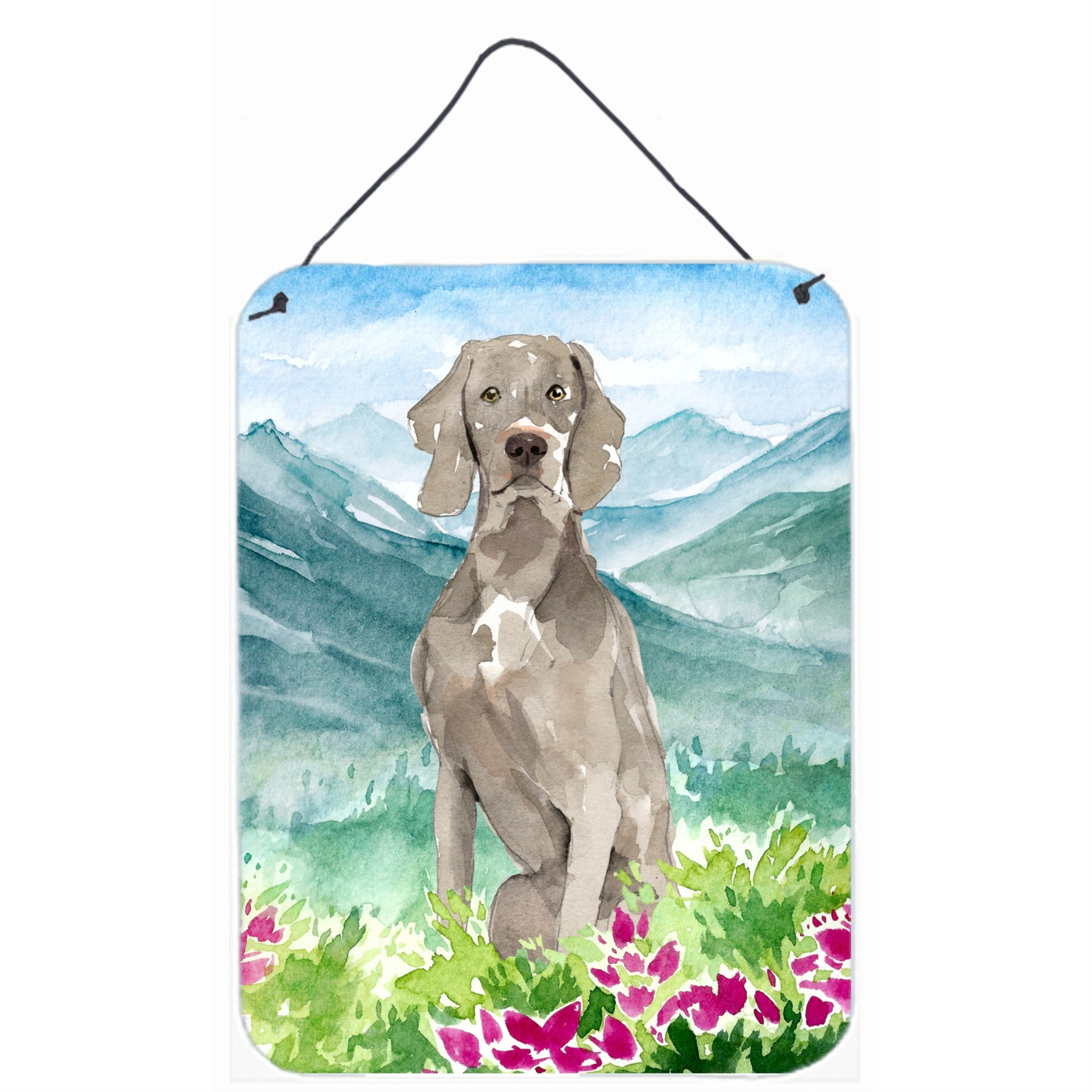 'Caroline'S Treasures Mountian Flowers Weimaraner Door Hanging Prints Wall-Decor, Multicolor''