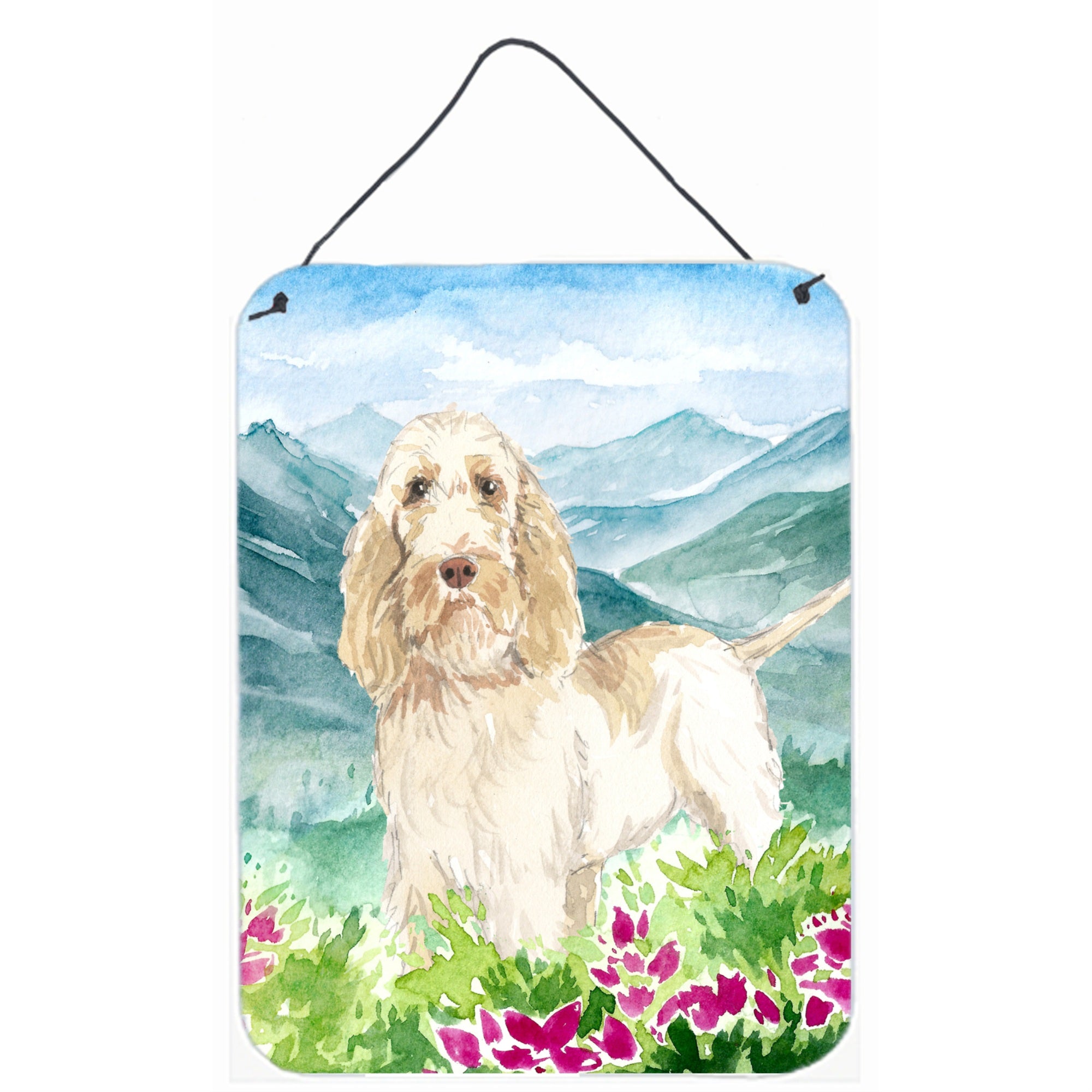 'Caroline'S Treasures Mountian Flowers Spinone Italiano Door Hanging Prints Wall-Decor, Multicolor''