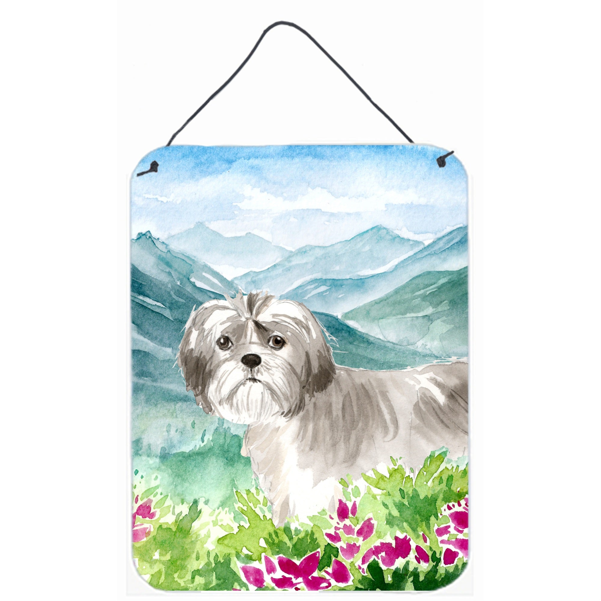 'Caroline'S Treasures Mountain Flowers Shih Tzu Puppy Door Hanging Prints Wall-Decor, Multicolor''