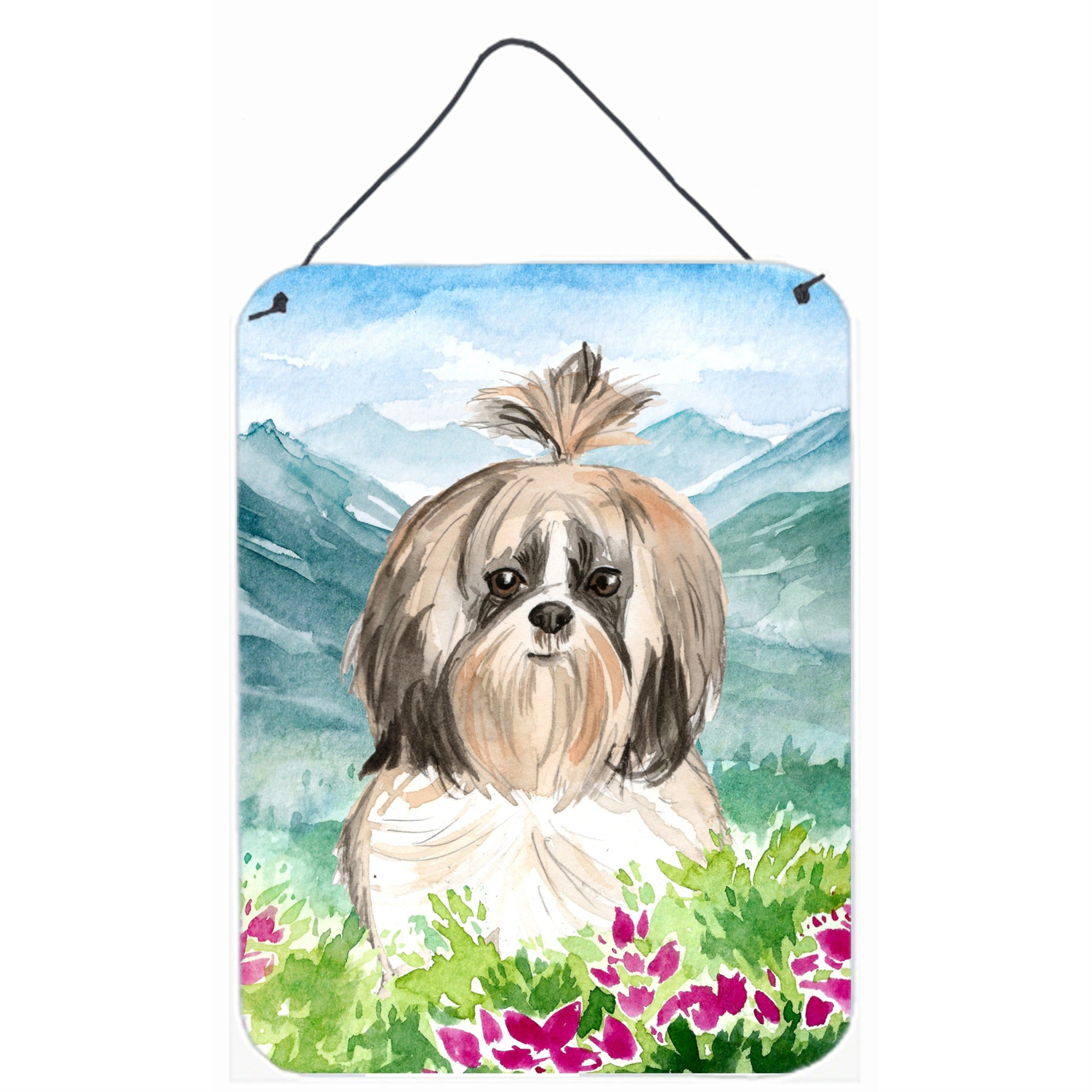 'Caroline'S Treasures Mountain Flowers Shih Tzu Door Hanging Prints Wall-Decor, Multicolor''