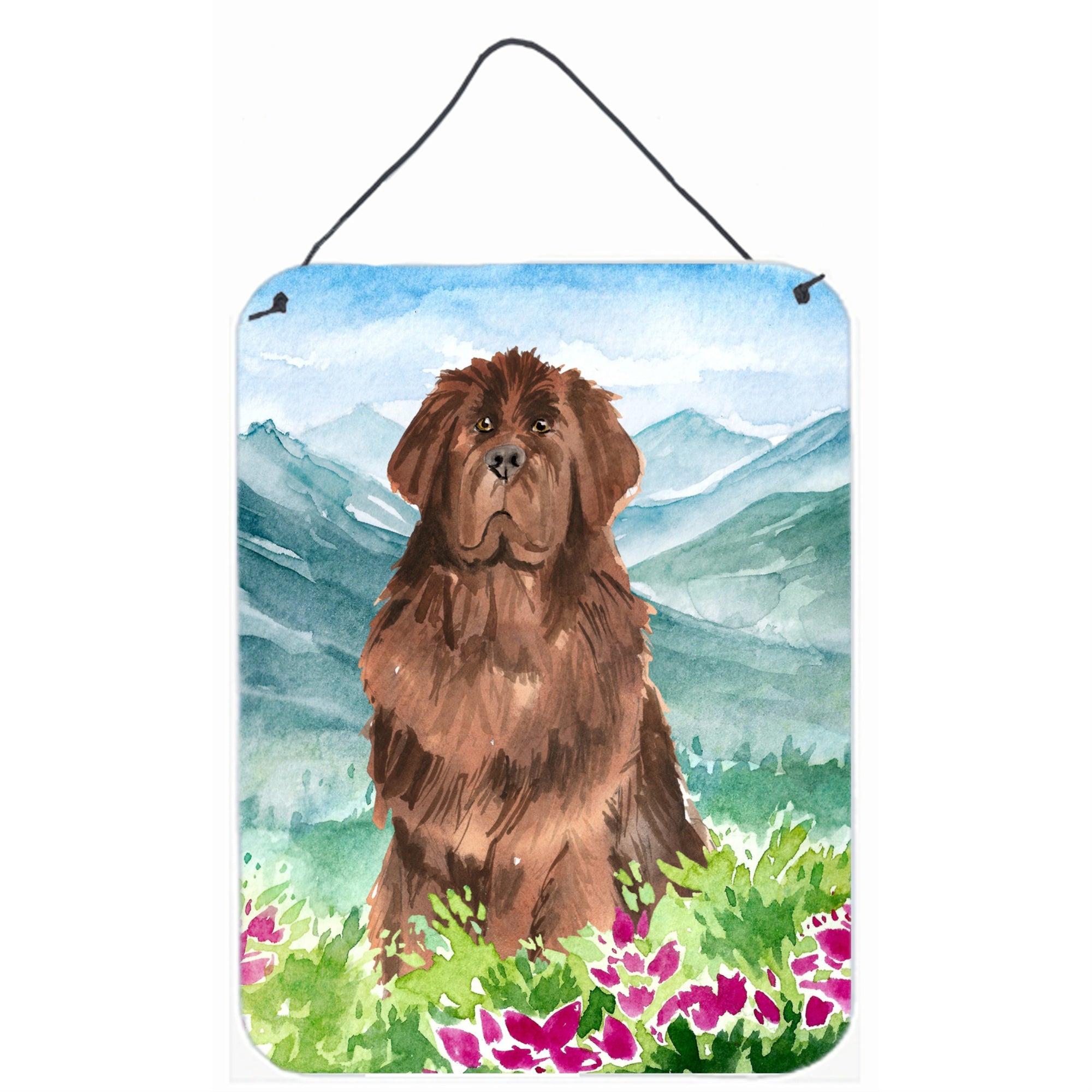 'Caroline'S Treasures Mountain Flowers Newfoundland Door Hanging Prints Wall-Decor, Multicolor''