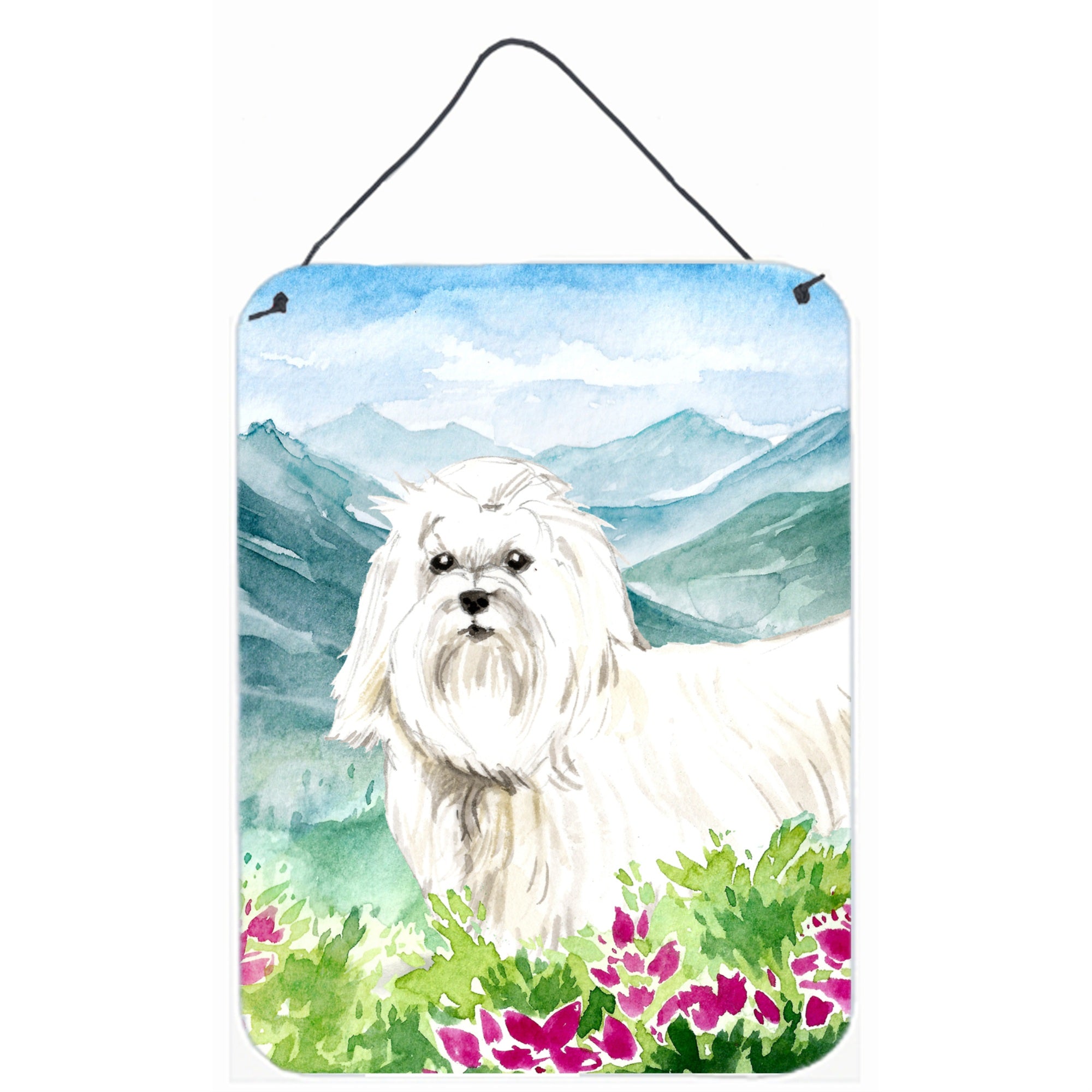 'Caroline'S Treasures Mountain Flowers Maltese Door Hanging Prints Wall-Decor, Multicolor''