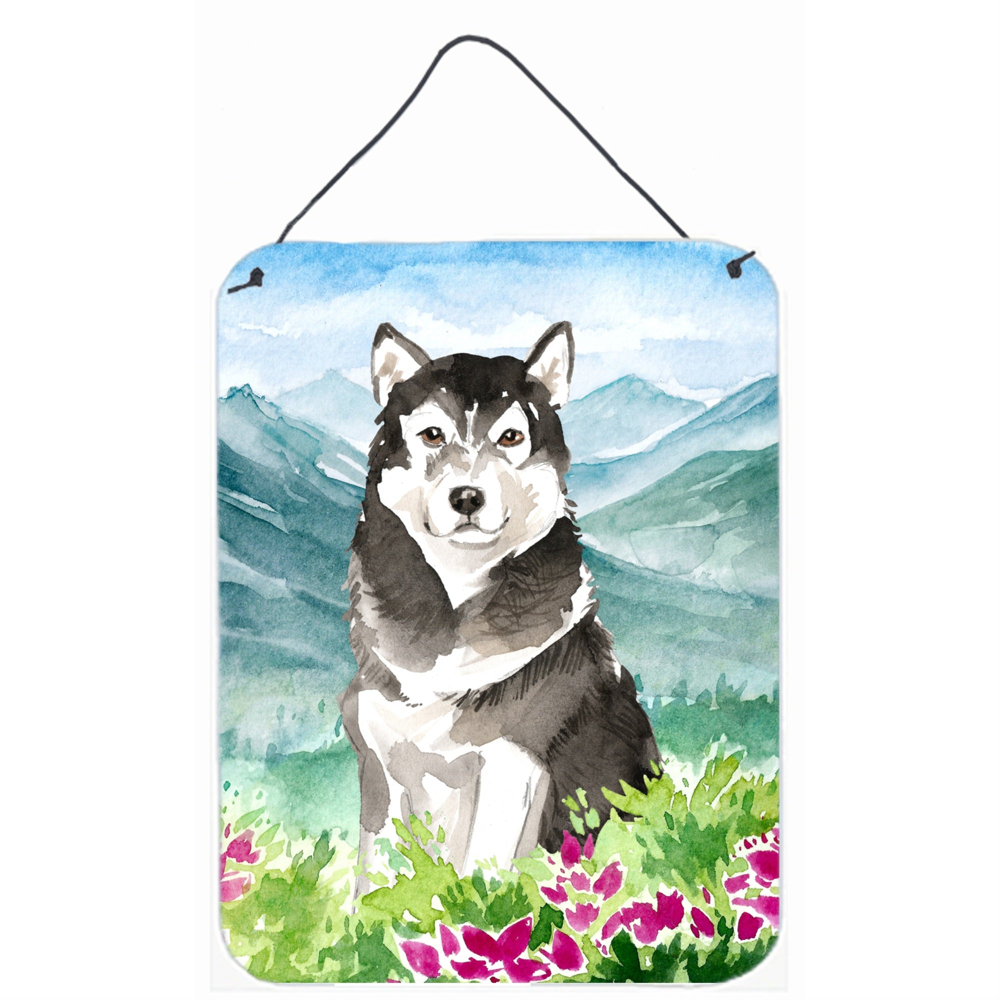 'Caroline'S Treasures Mountain Flowers Alaskan Malamute Door Hanging Prints Wall-Decor, Multicolor''