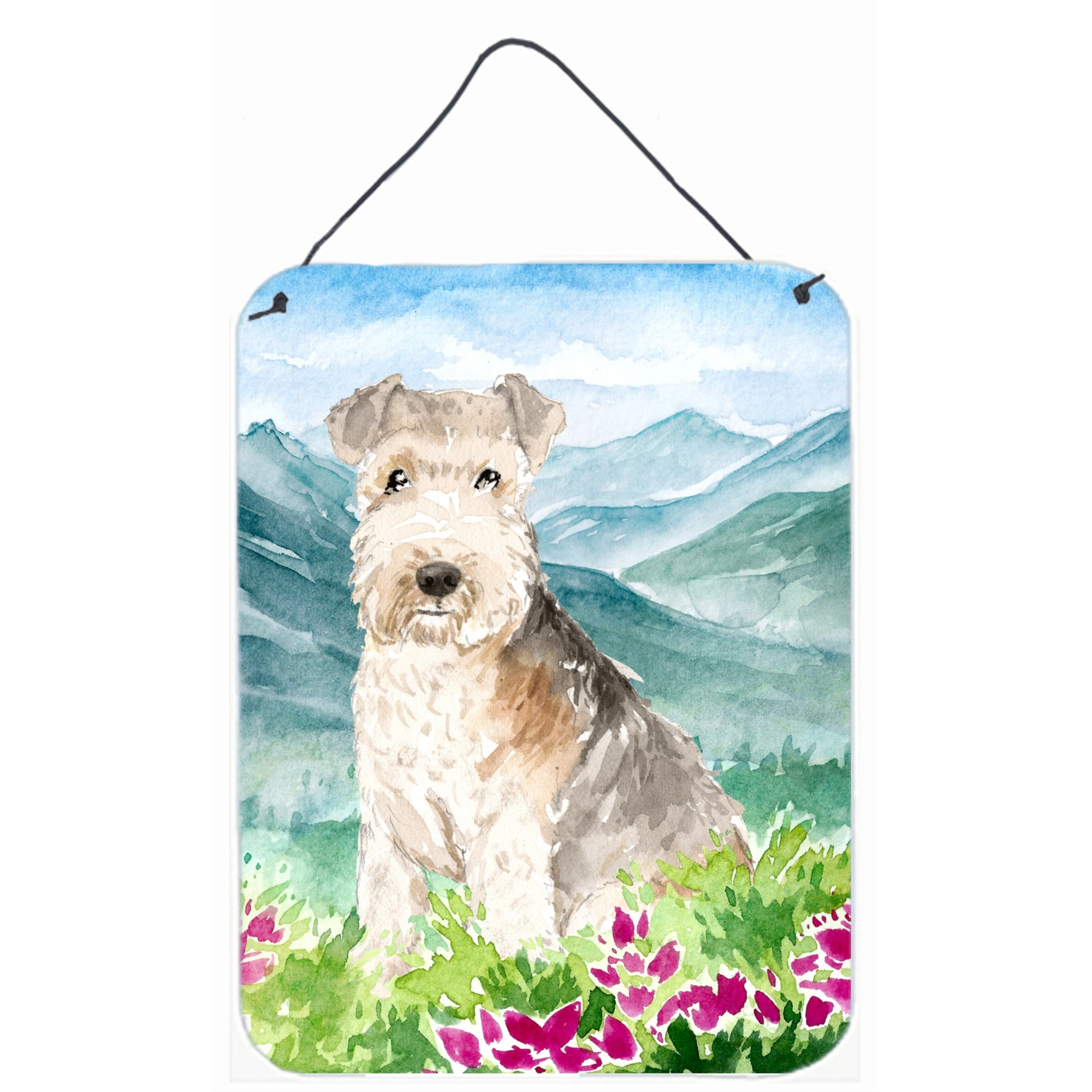 'Caroline'S Treasures Mountain Flowers Lakeland Terrier Door Hanging Prints Wall-Decor, Multicolor''