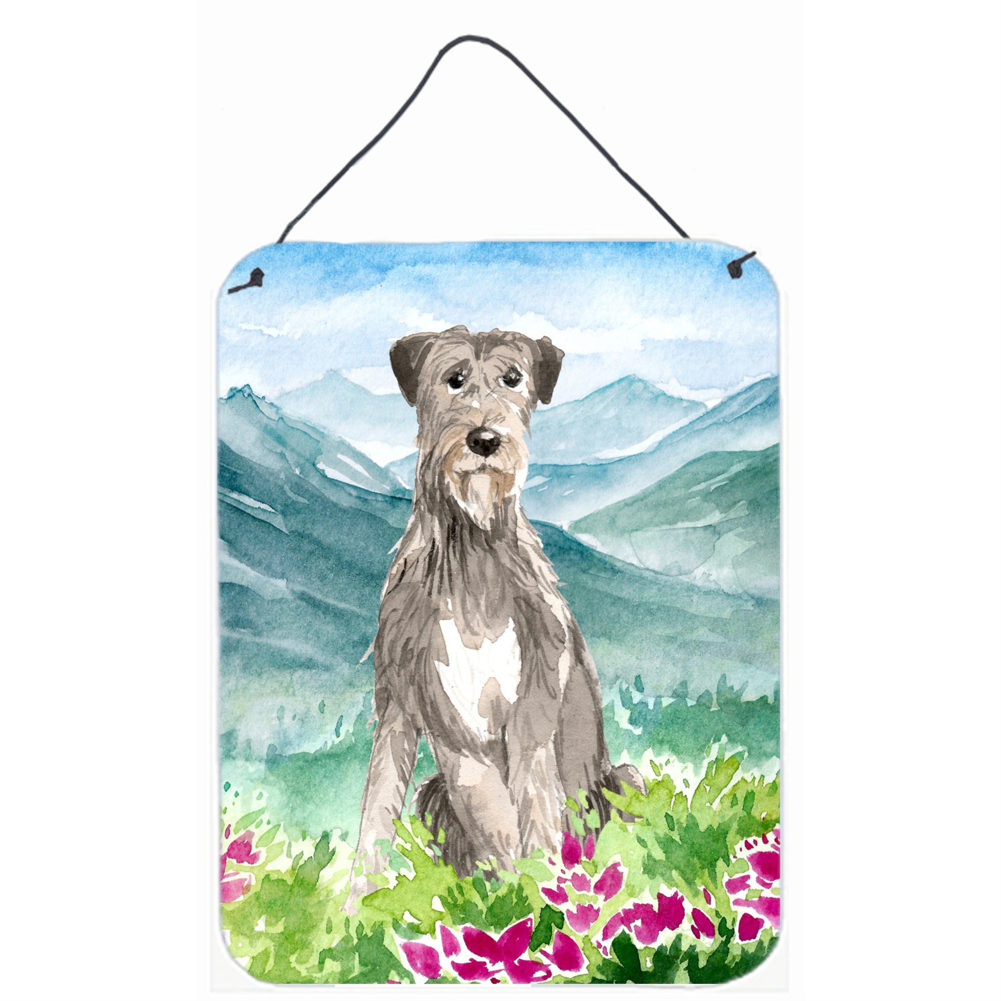 'Caroline'S Treasures Mountain Flowers Irish Wolfhound Door Hanging Prints Wall-Decor, Multicolor''