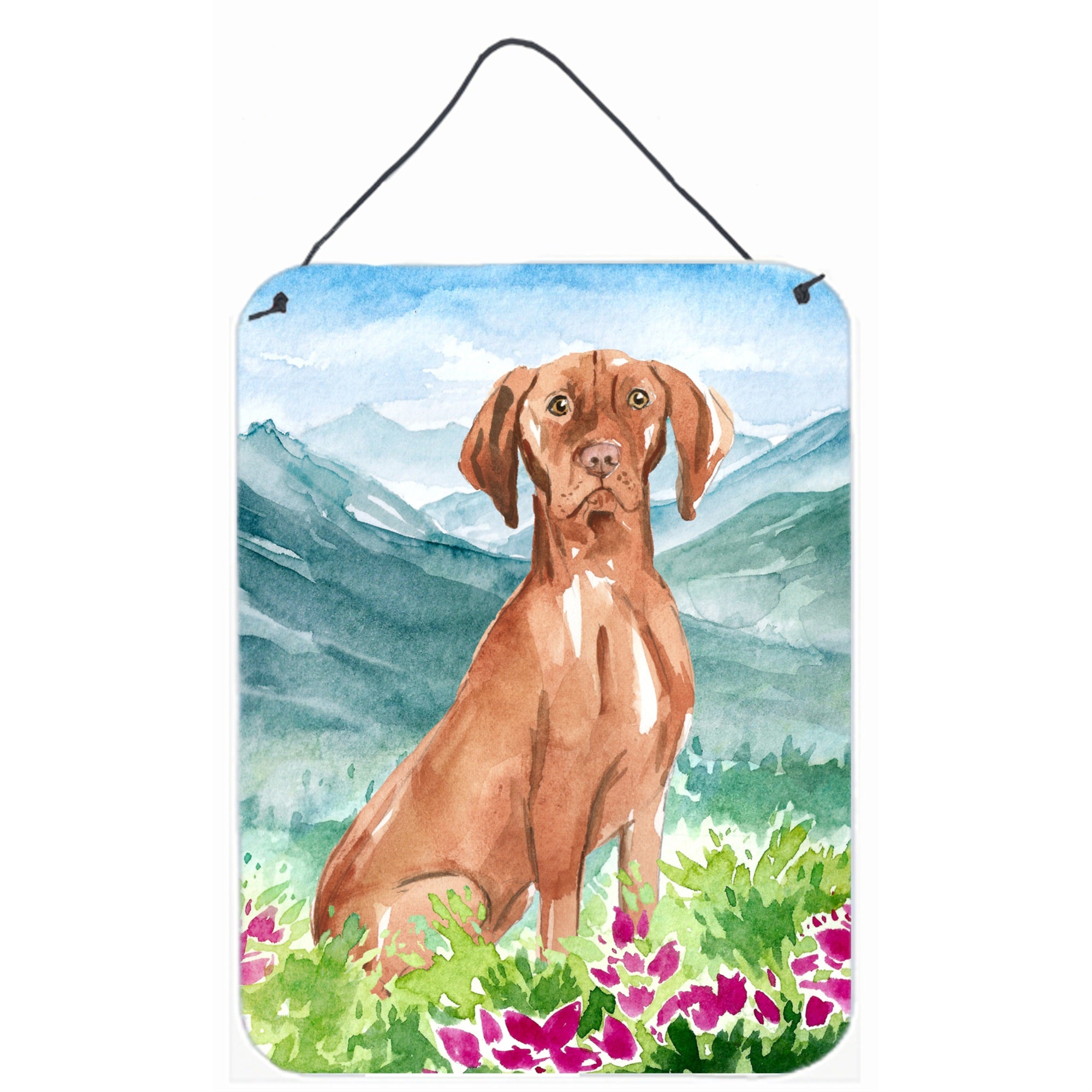 'Caroline'S Treasures Mountain Flowers Vizsla Door Hanging Prints Wall-Decor, Multicolor''