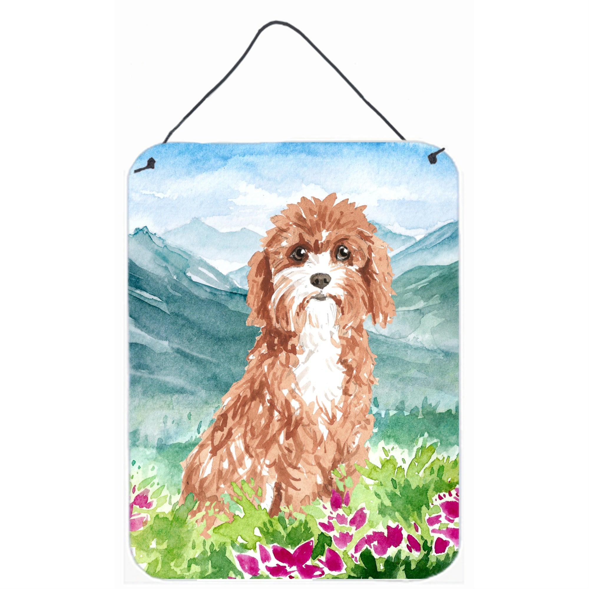 'Caroline'S Treasures Mountain Flowers Cavapoo Door Hanging Prints Wall-Decor, Multicolor''