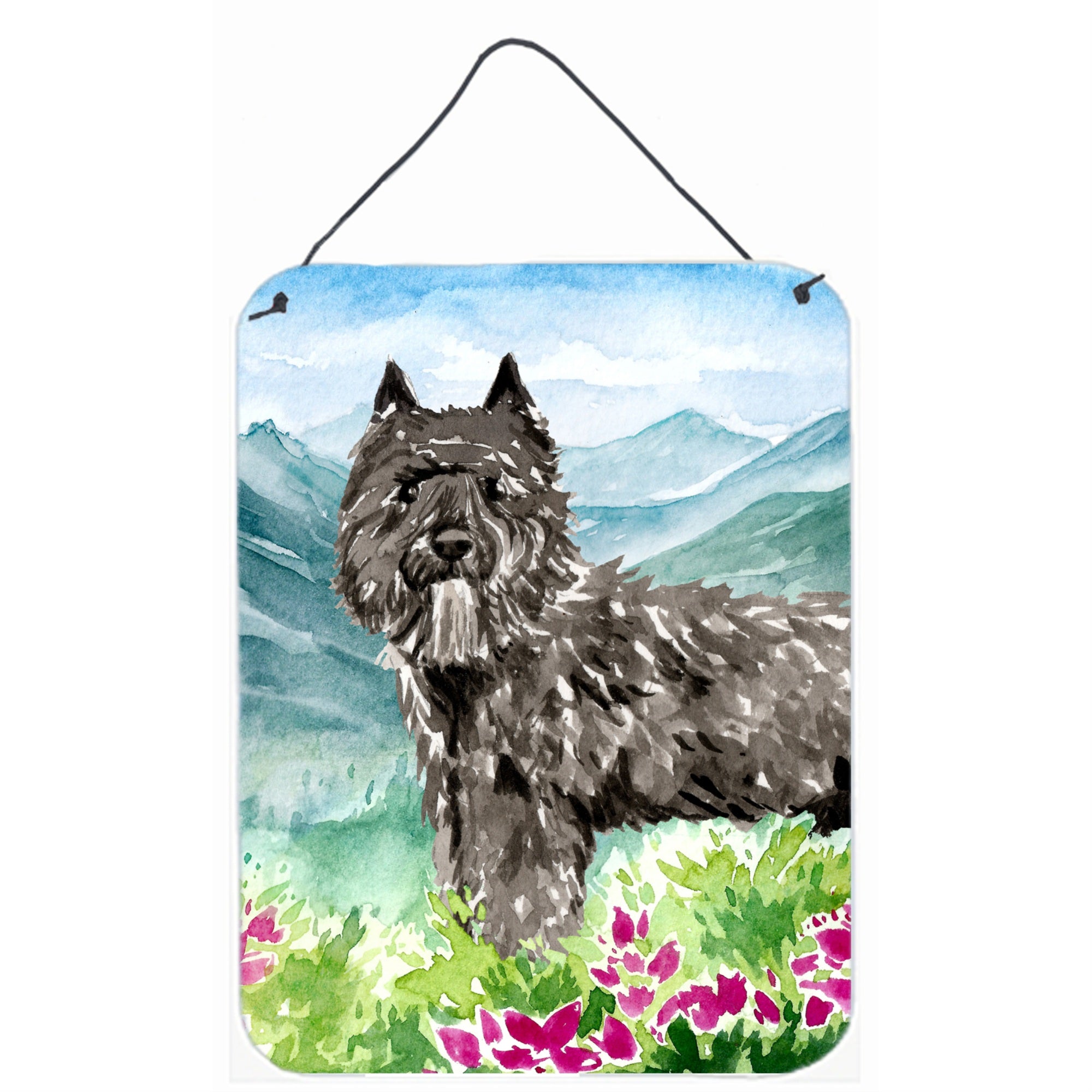 'Caroline'S Treasures Mountain Flowers Bouvier Des Flandres Door Hanging Prints Wall-Decor, Multicolor''