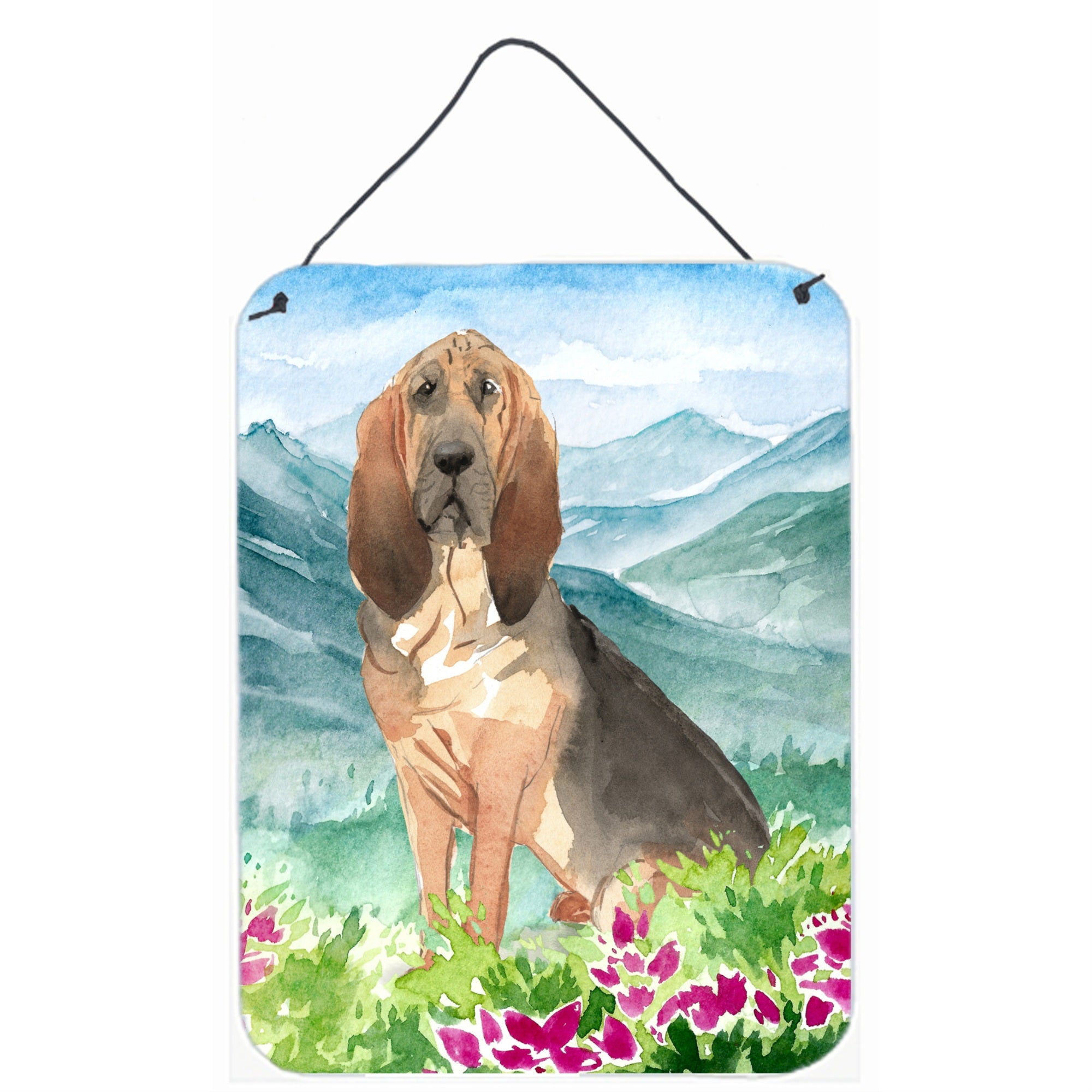 'Caroline'S Treasures Mountain Flowers Bloodhound Door Hanging Prints Wall-Decor, Multicolor''