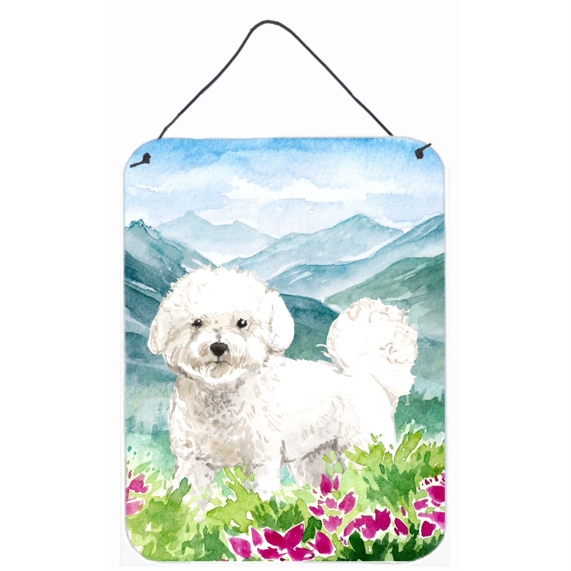 'Caroline'S Treasures Mountain Flowers Bichon Frise Door Hanging Prints Wall-Decor, Multicolor''