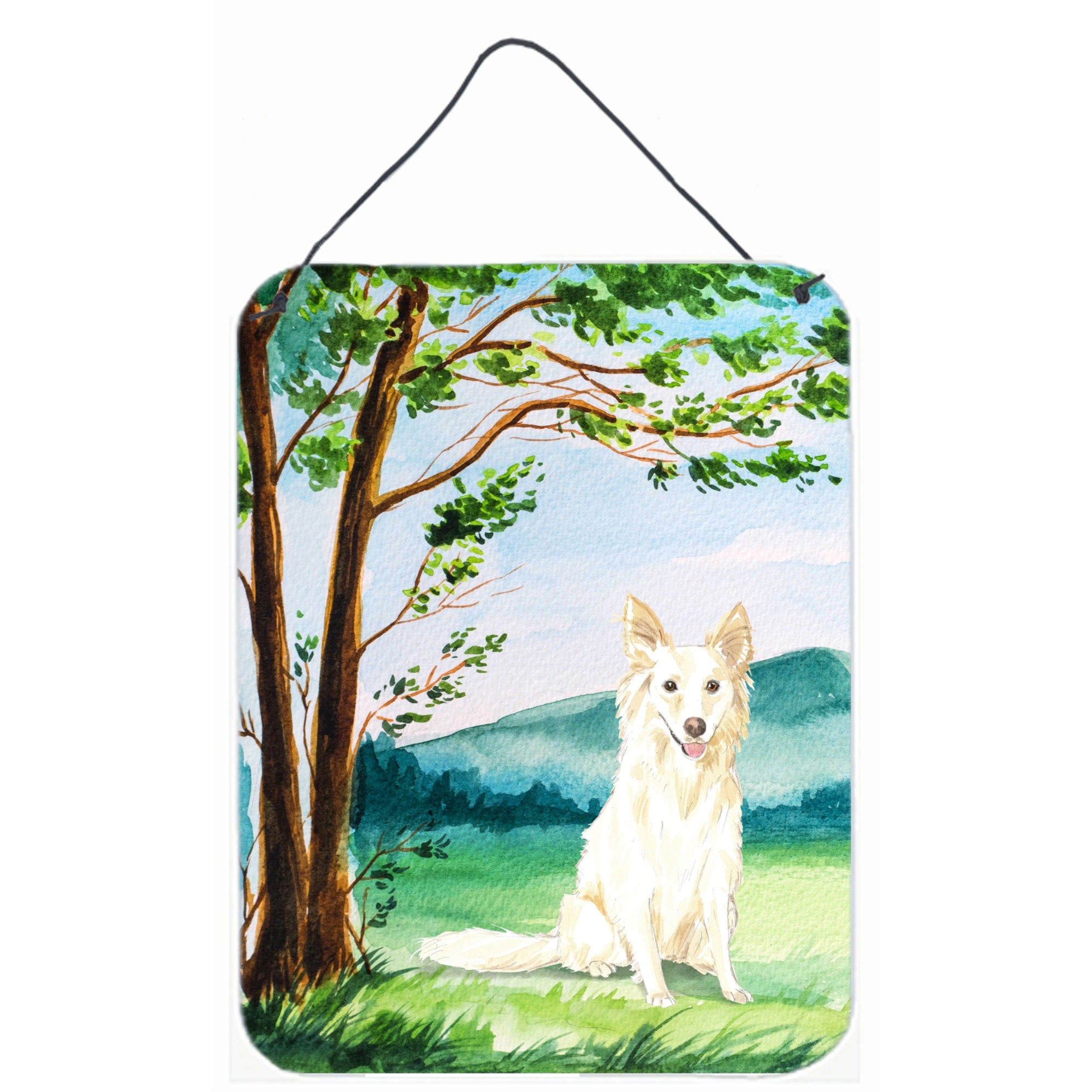 Caroline'S Treasures Under The Tree White Collie Door Hanging Prints Wall-Decor