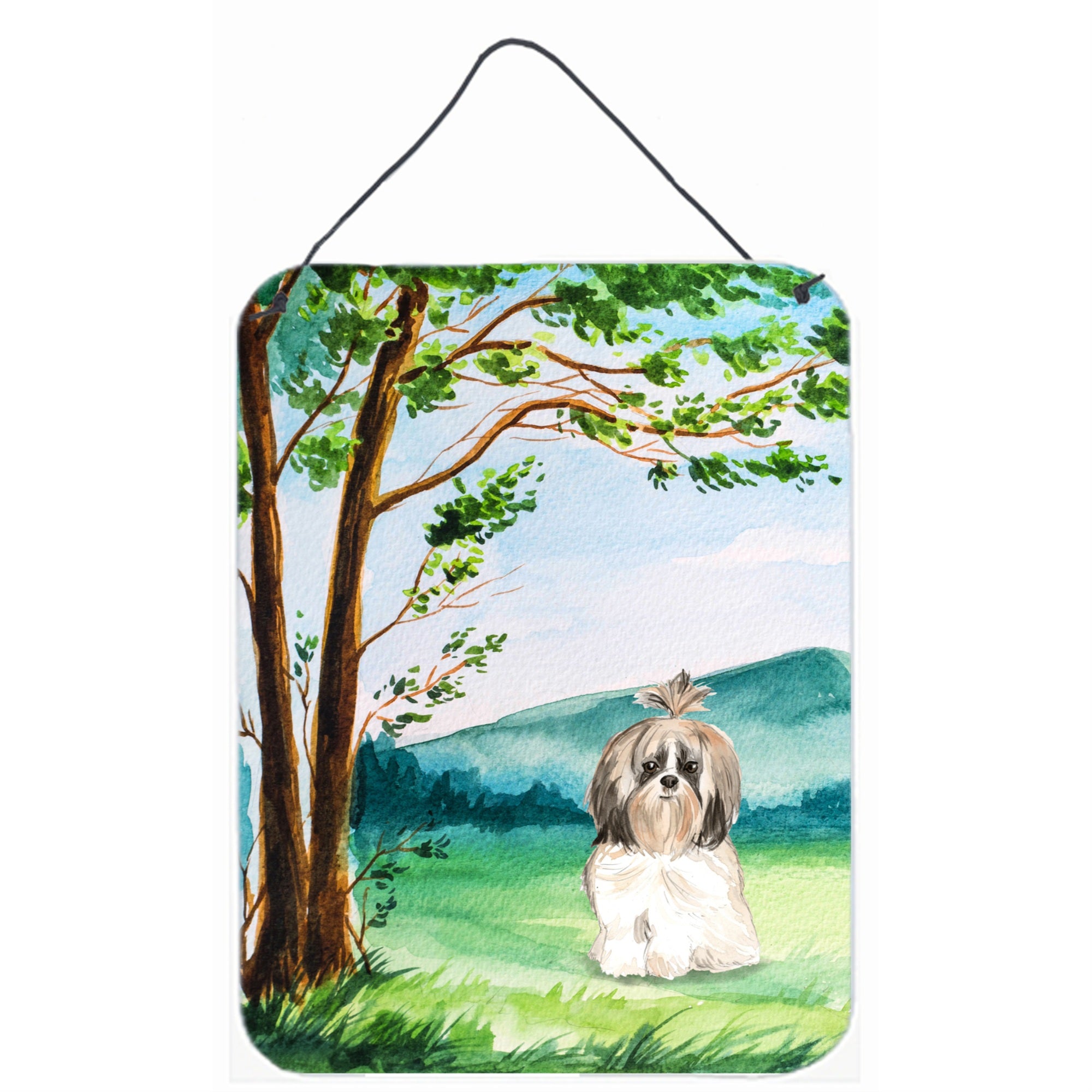 'Caroline'S Treasures Under The Tree Shih Tzu Door Hanging Prints Wall-Decor, Multicolor''