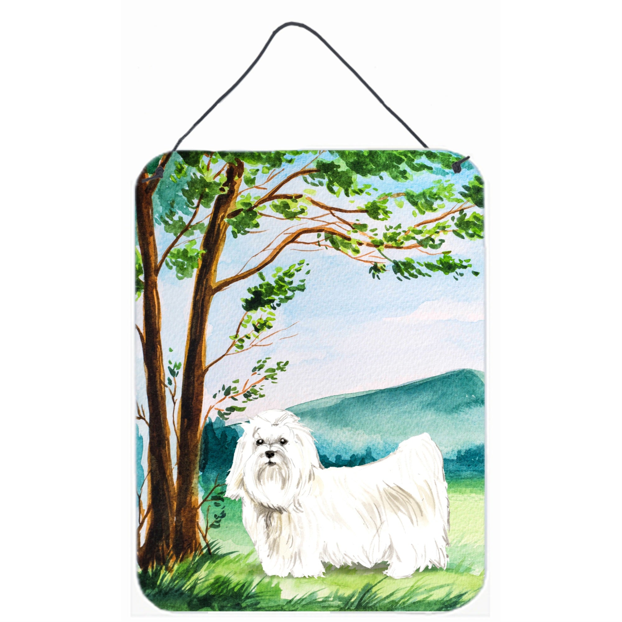 'Caroline'S Treasures Under The Tree Maltese Door Hanging Prints Wall-Decor, Multicolor''