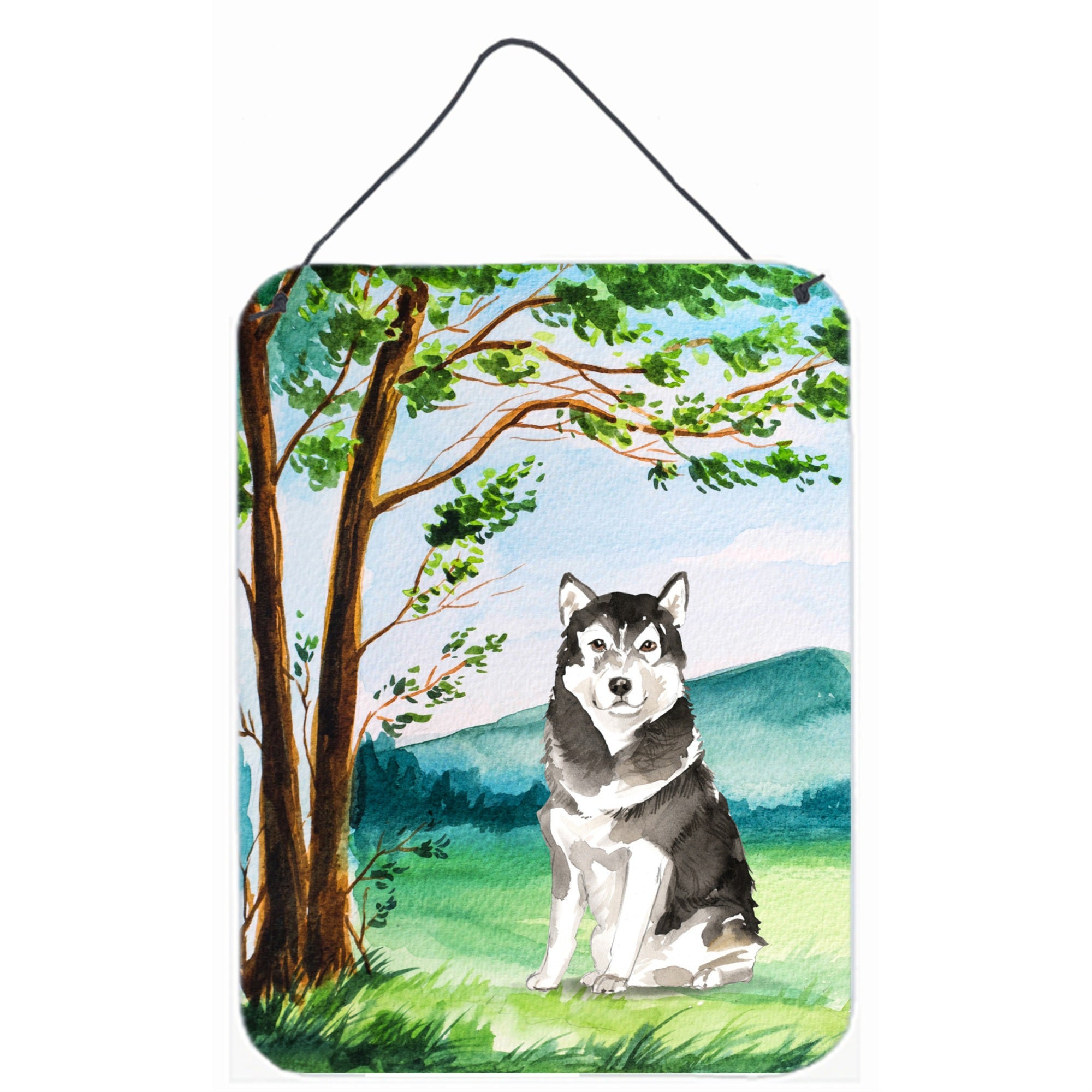 'Caroline'S Treasures Under The Tree Alaskan Malamute Door Hanging Prints Wall-Decor, Multicolor''