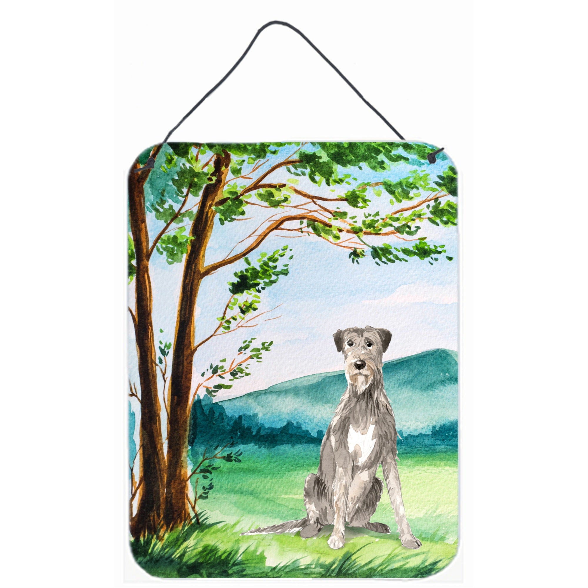 'Caroline'S Treasures Under The Tree Irish Wolfhound Door Hanging Prints Wall-Decor, Multicolor''