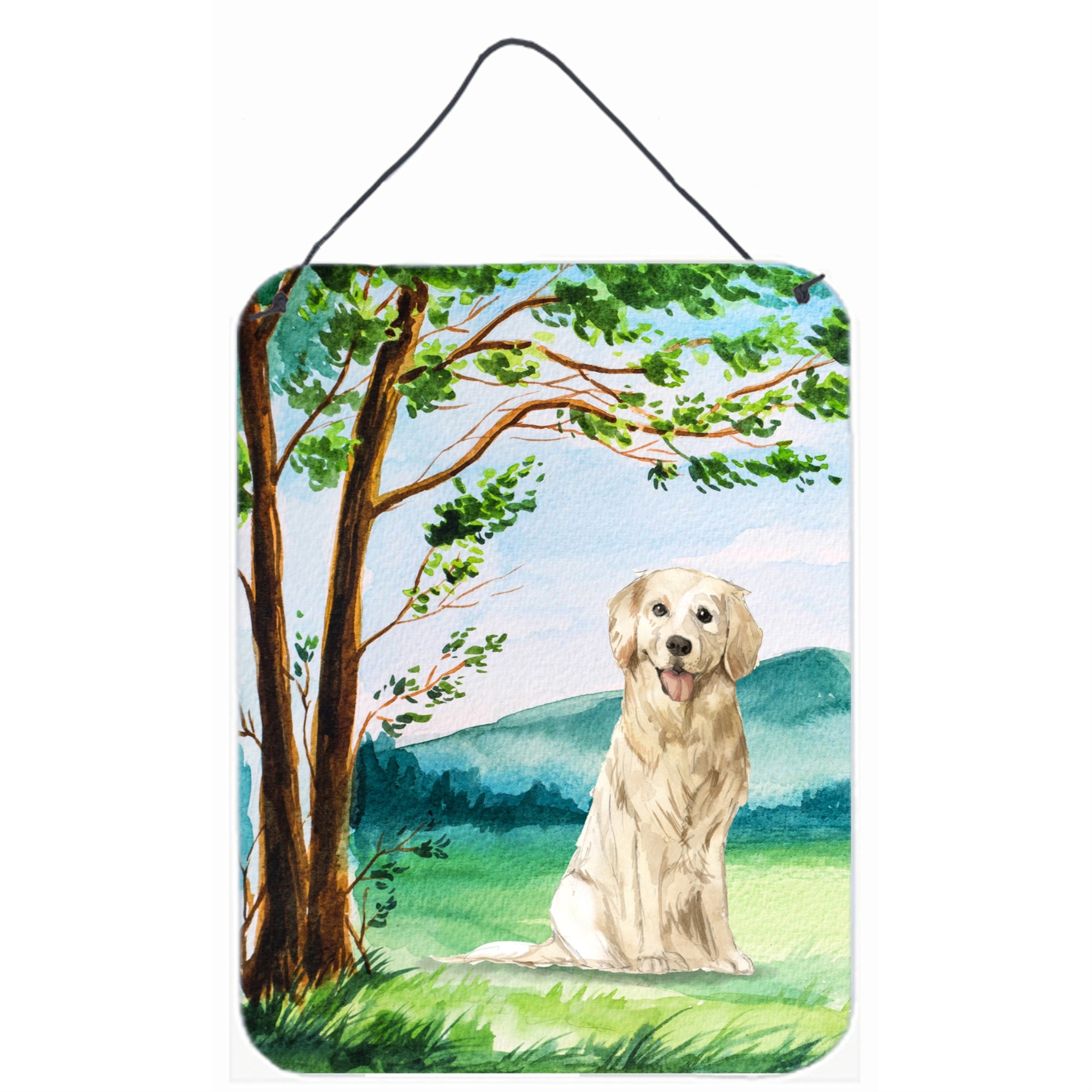 'Caroline'S Treasures Under The Tree Golden Retriever Door Hanging Prints Wall-Decor, Multicolor''