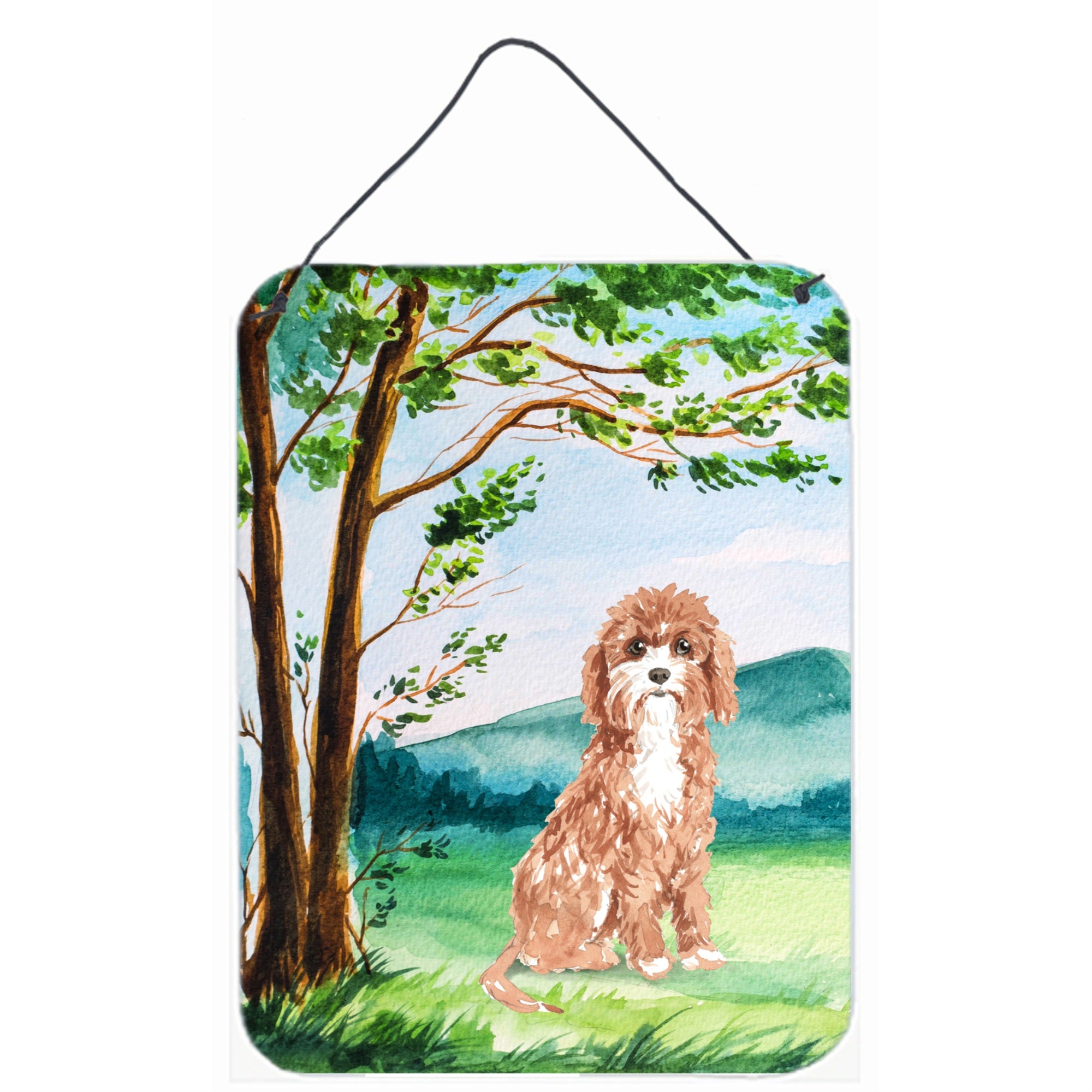 'Caroline'S Treasures Under The Tree Cavapoo Door Hanging Prints Wall-Decor, Multicolor''