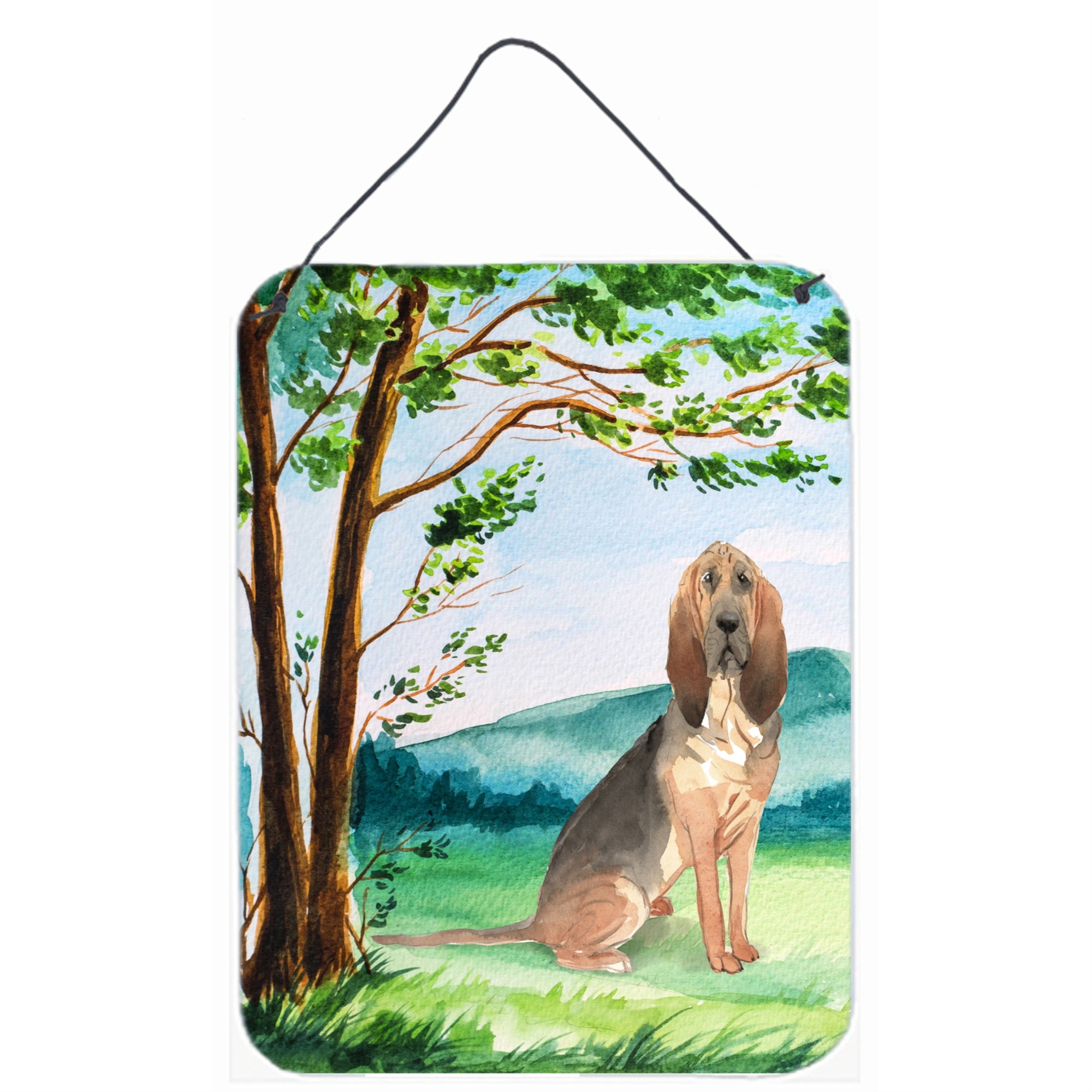 'Caroline'S Treasures Under The Tree Bloodhound Door Hanging Prints Wall-Decor, Multicolor''