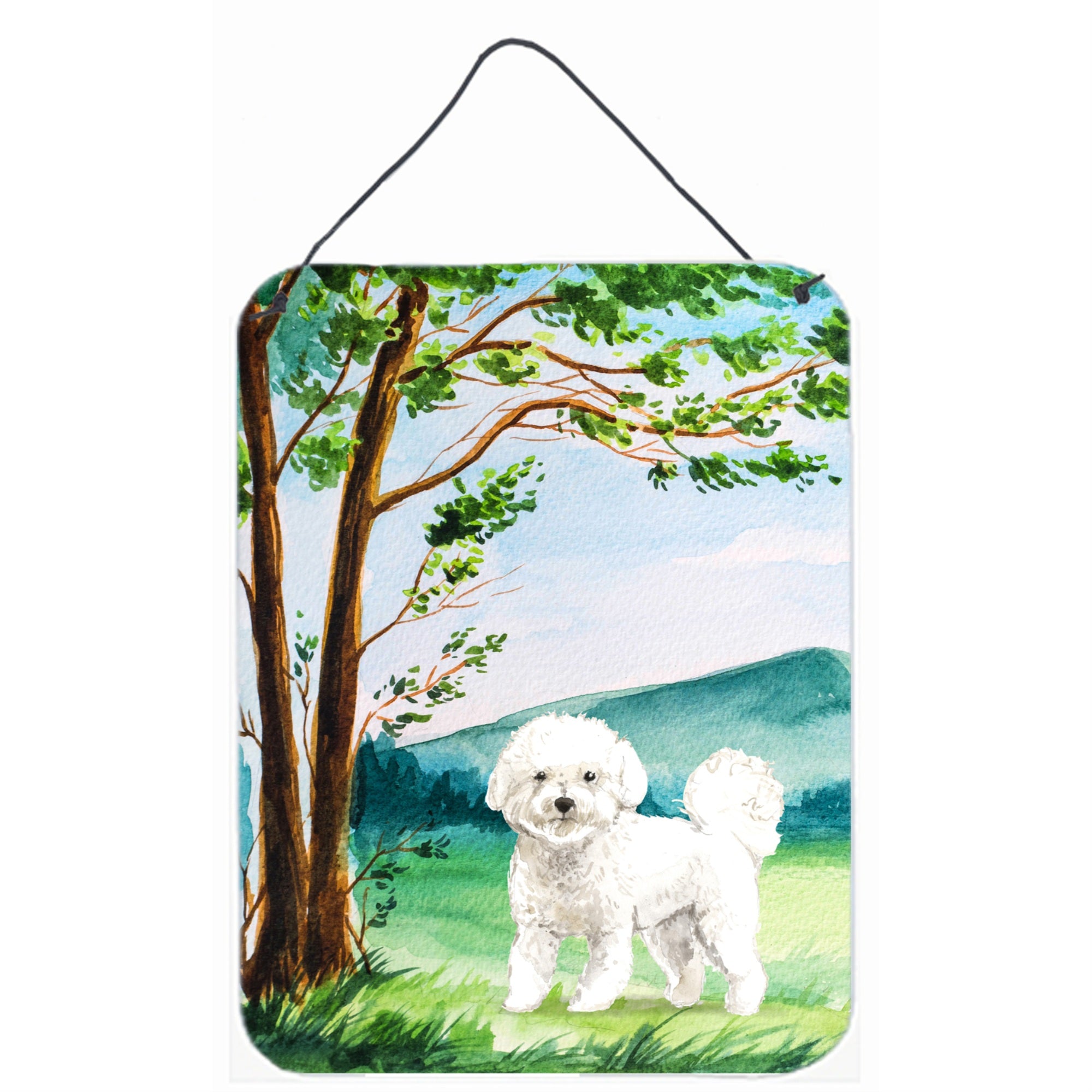 'Caroline'S Treasures Under The Tree Bichon Frise Door Hanging Prints Wall-Decor, Multicolor''