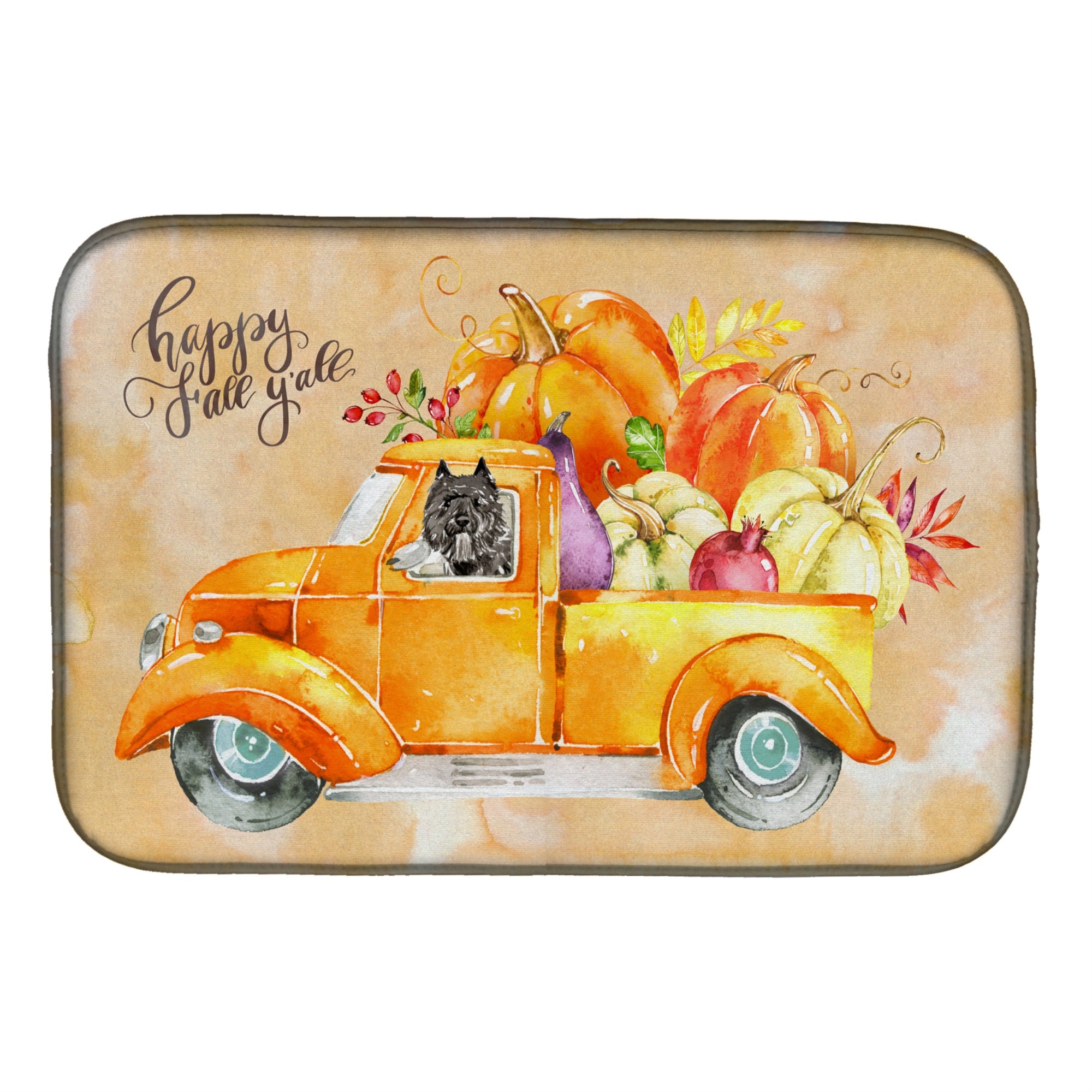 'Caroline'S Treasures Ck2611Ddm Fall Harvest Bouvier Des Flandres Dish-Drying-Mats, 14X21, Multicolor''