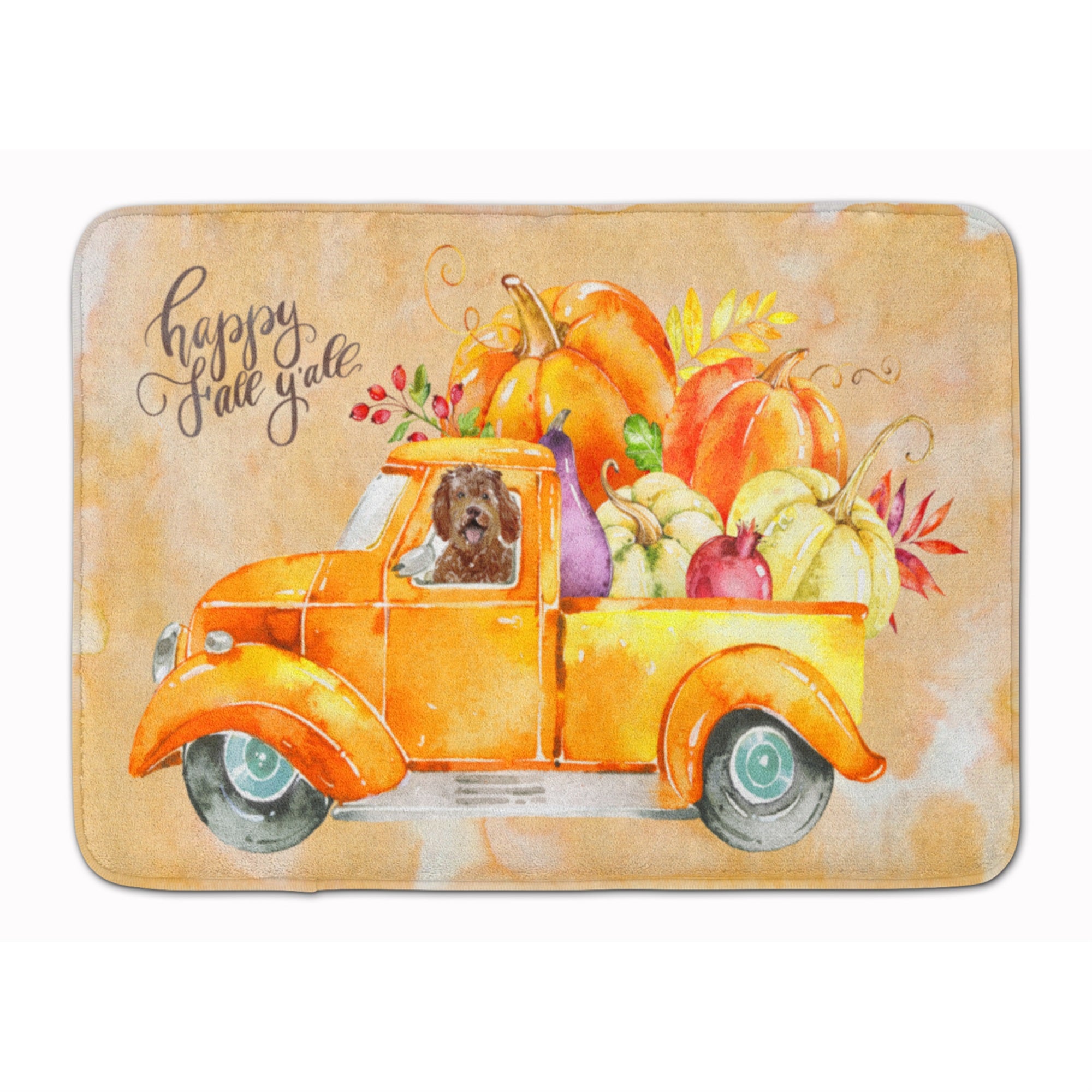 'Caroline'S Treasures Fall Harvest Labradoodle Machine Washable Memory Foam Mat Doormats, Multicolor''