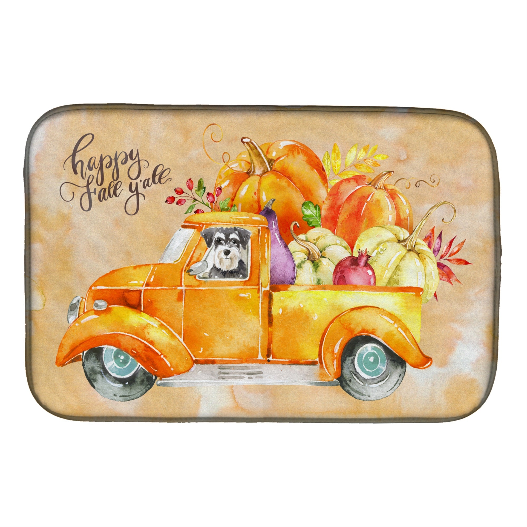 'Caroline'S Treasures Ck2627Ddm Fall Harvest Schnauzer Dish-Drying-Mats, 14X21, Multicolor''