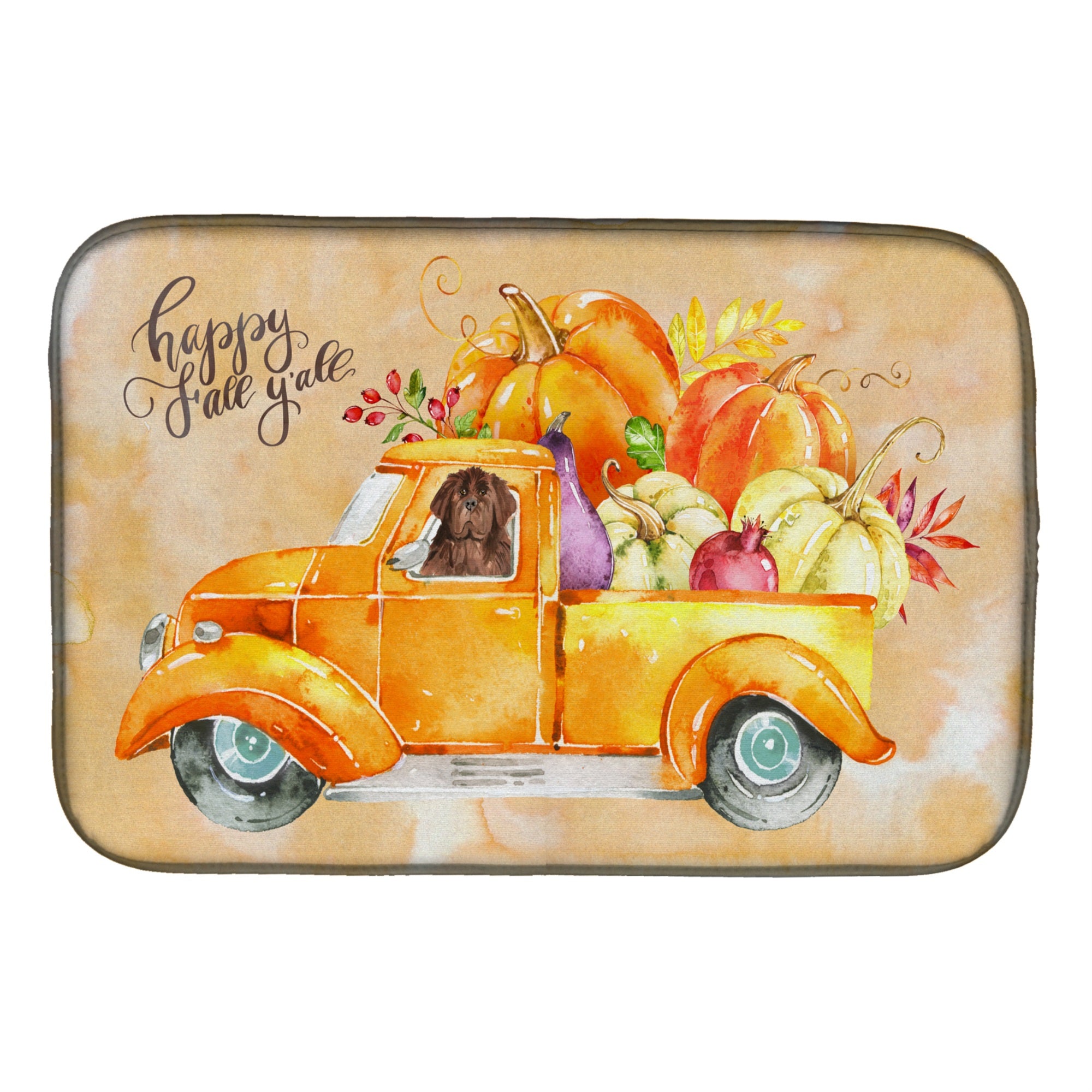 'Caroline'S Treasures Ck2628Ddm Fall Harvest Newfoundland Dish-Drying-Mats, 14X21, Multicolor''