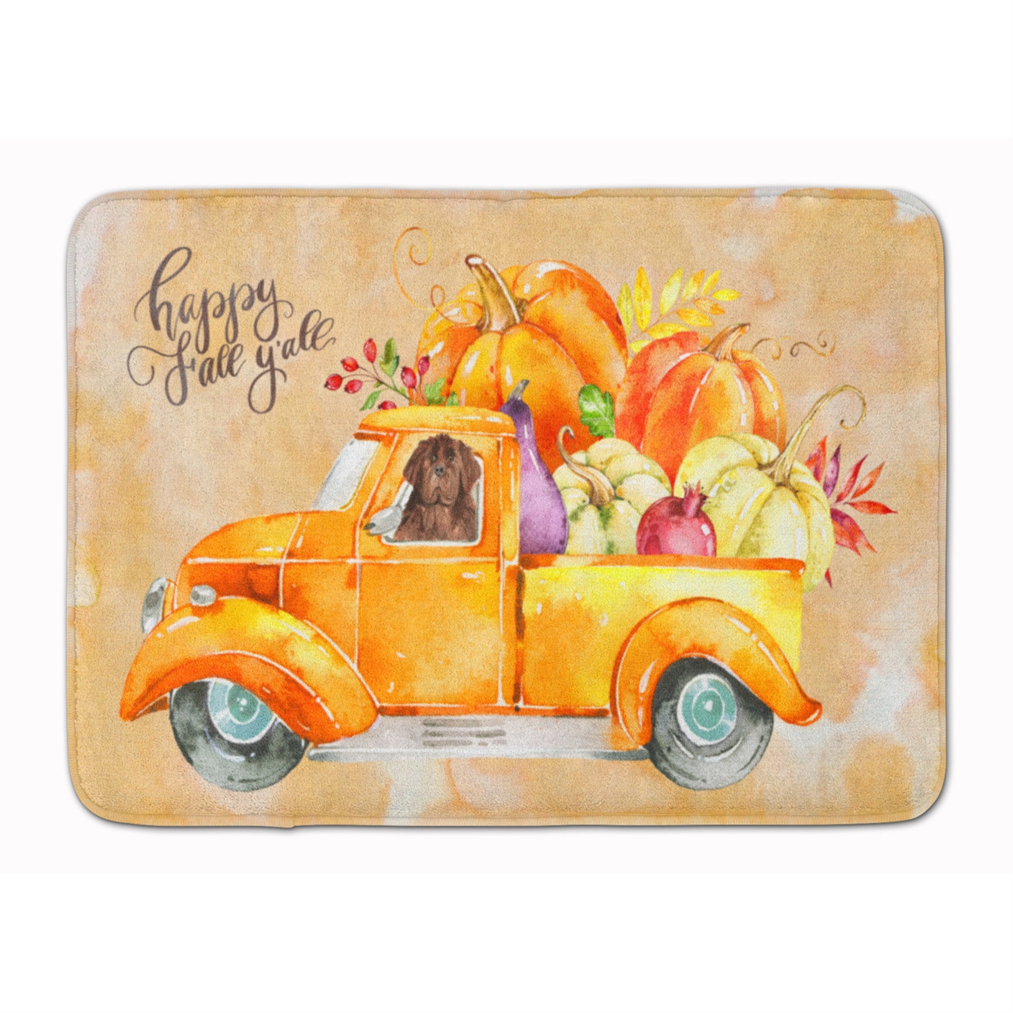 'Caroline'S Treasures Fall Harvest Newfoundland Machine Washable Memory Foam Mat Doormats, Multicolor''